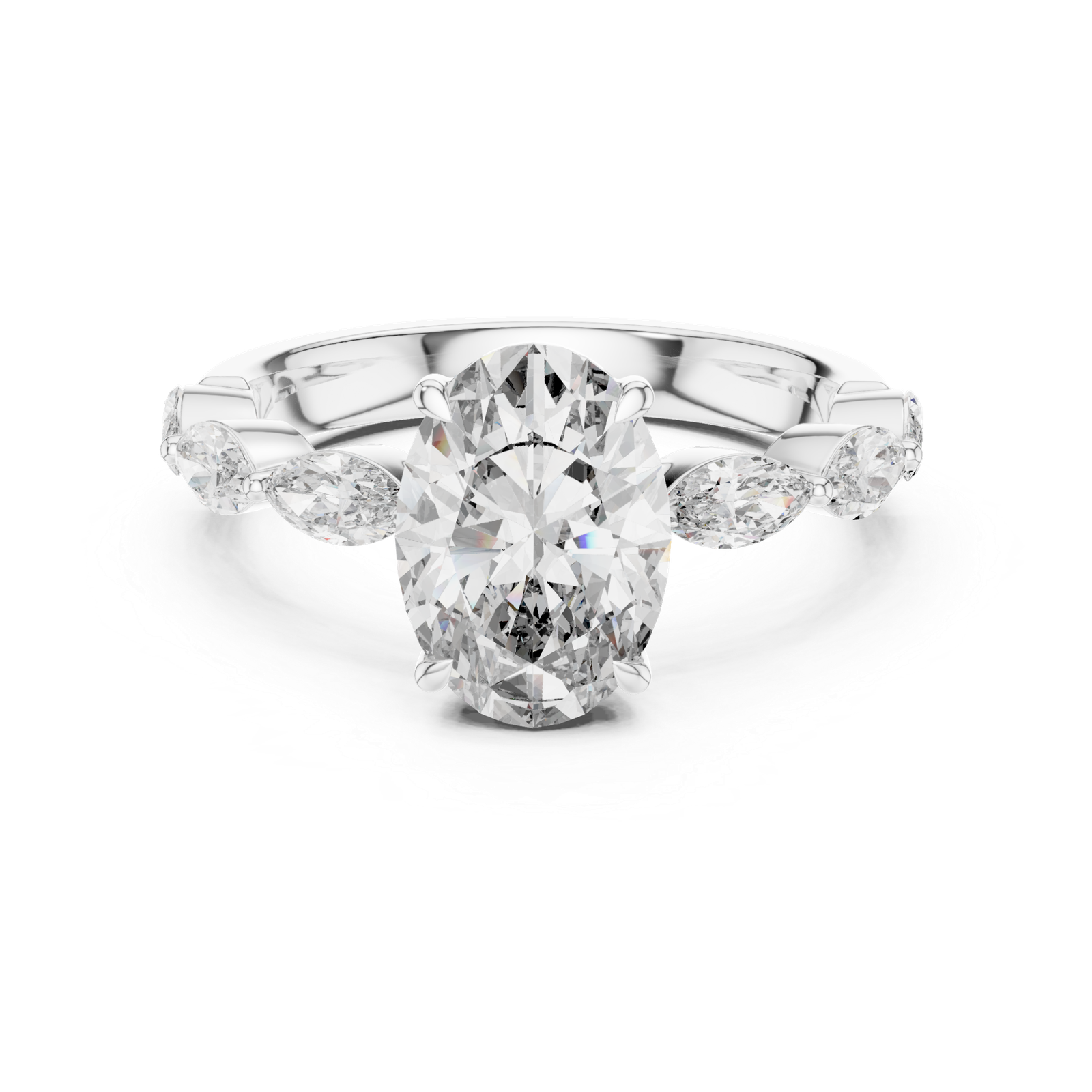 Oval Marquise Three-Stone Ring