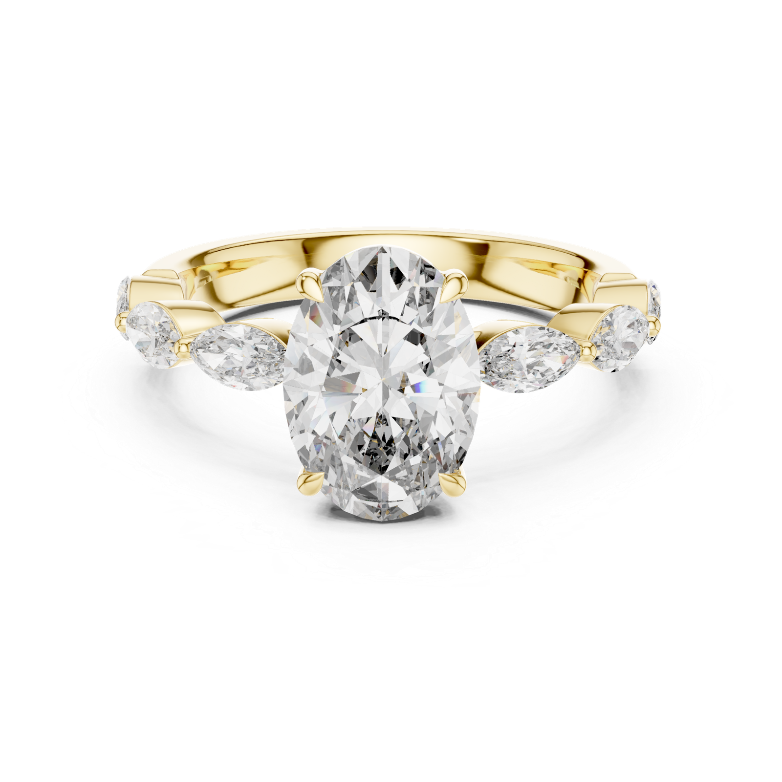 Oval Marquise Three-Stone Ring