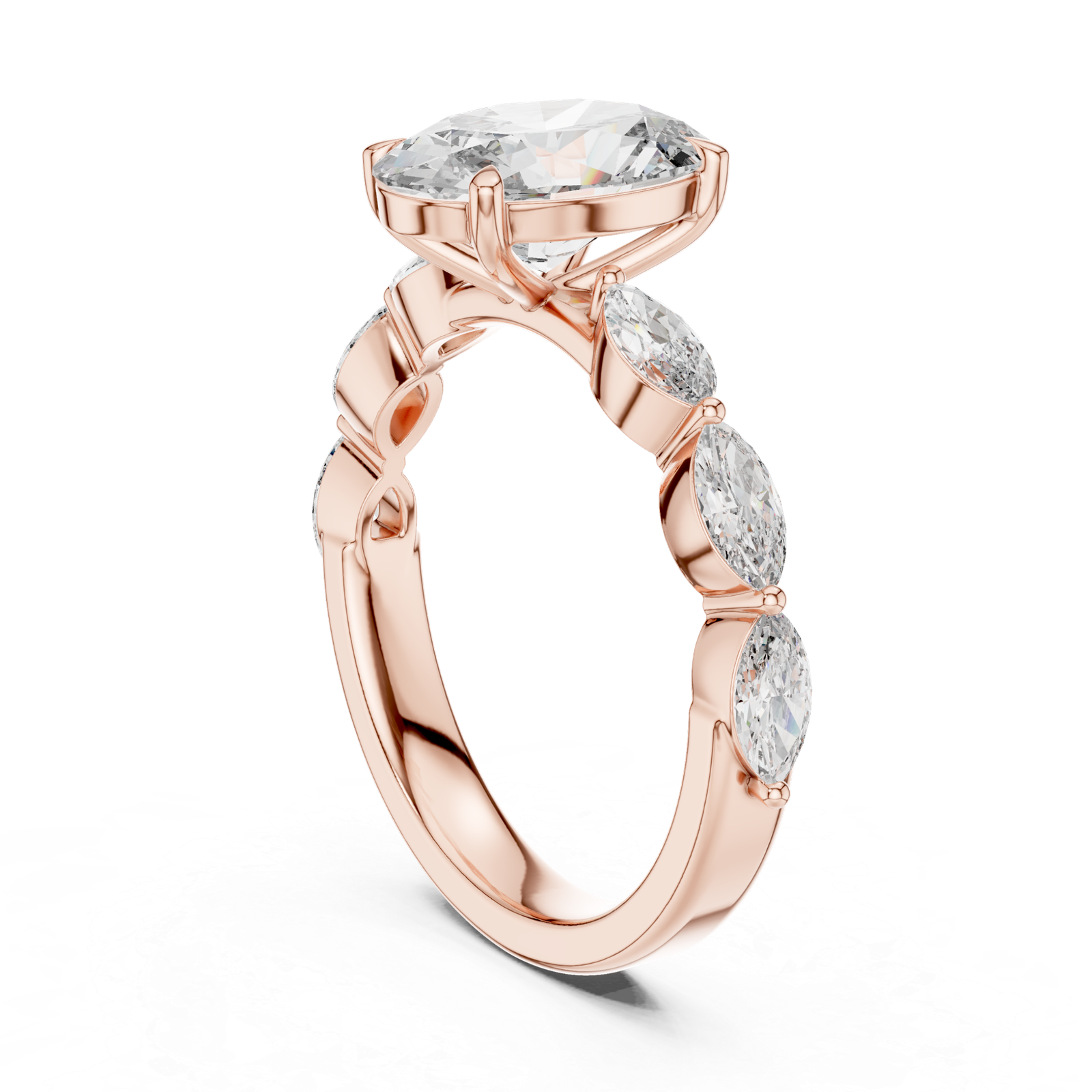 Oval Marquise Three-Stone Ring