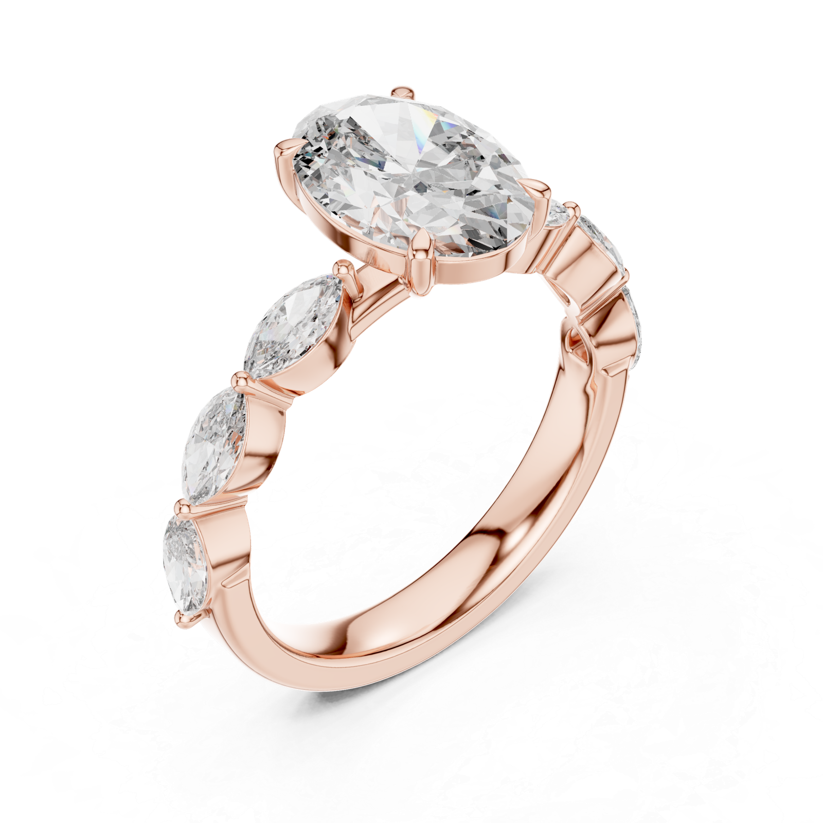 Oval Marquise Three-Stone Ring
