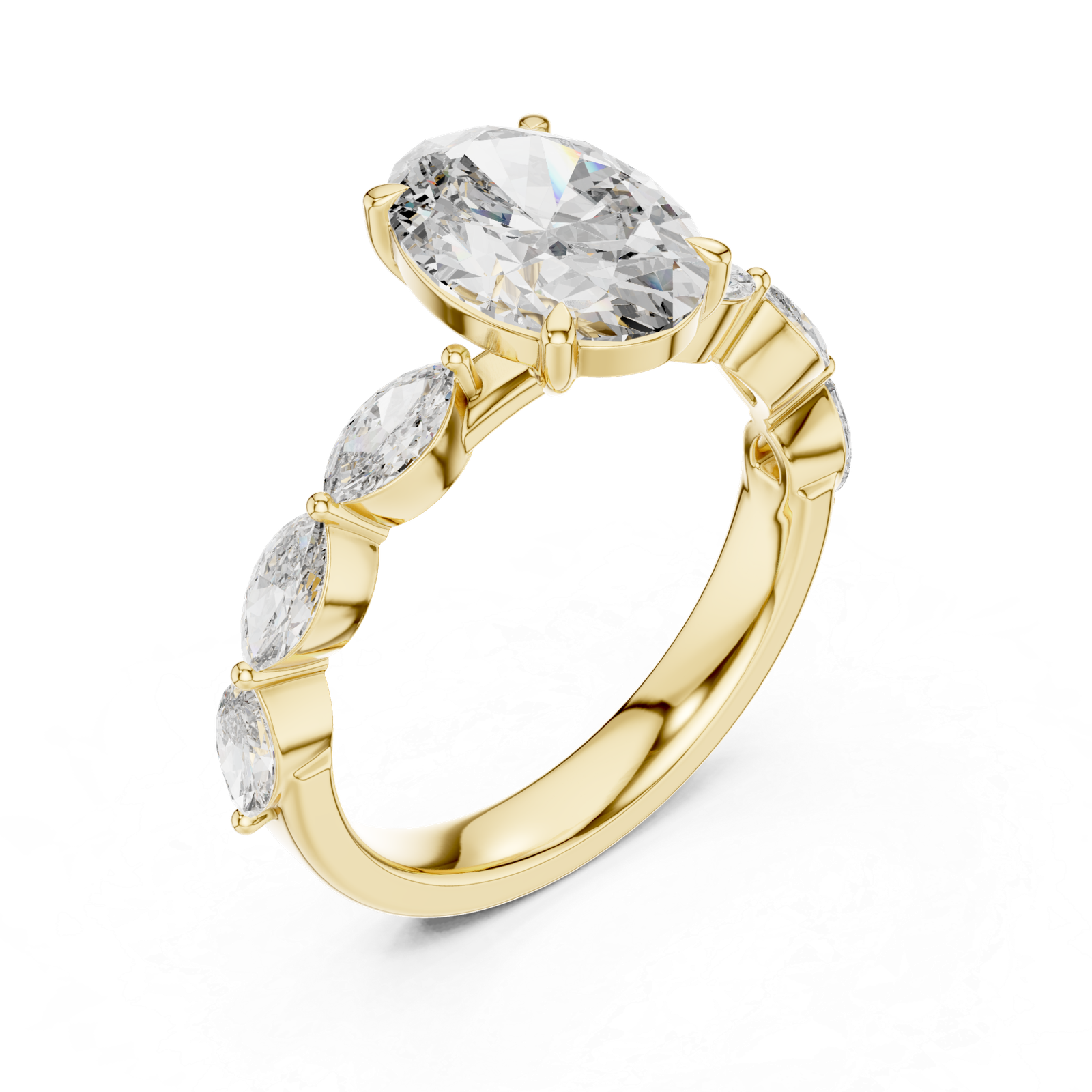 Oval Marquise Three-Stone Ring