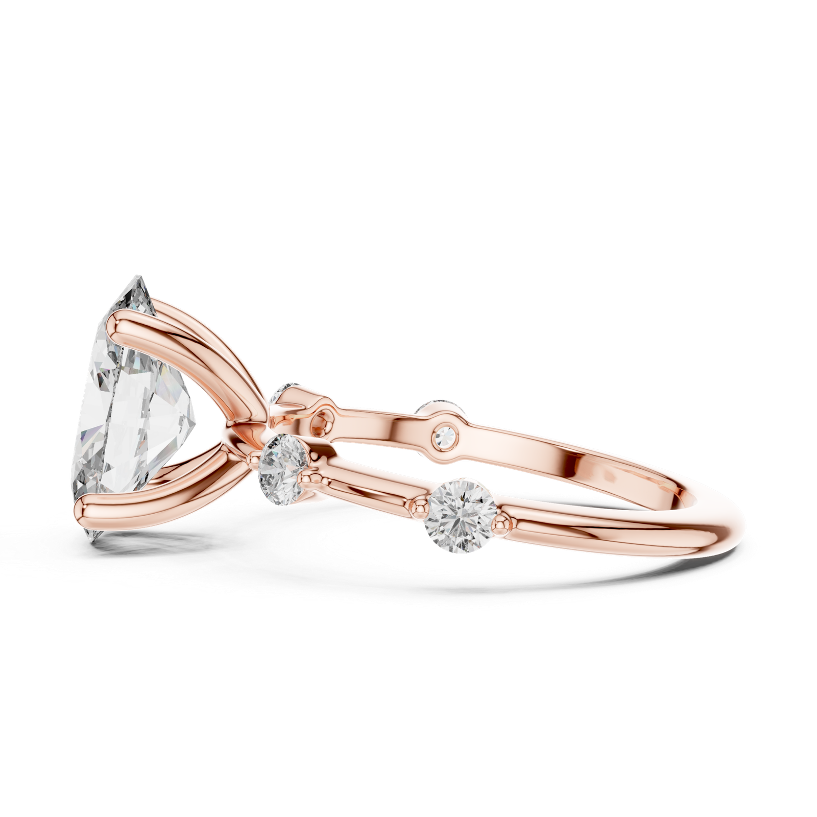 Oval Solitaire Accent Ring