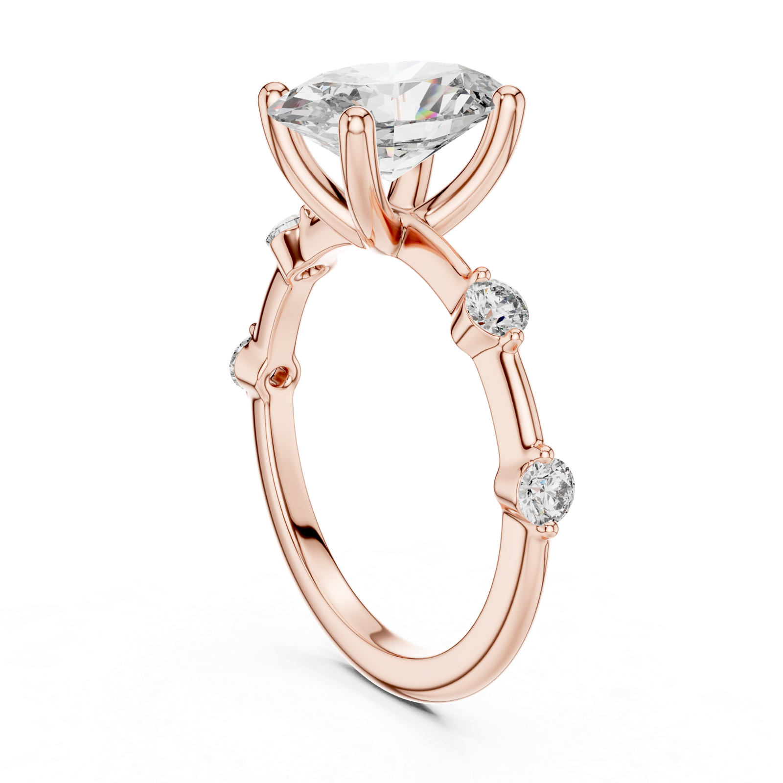 Oval Solitaire Accent Ring