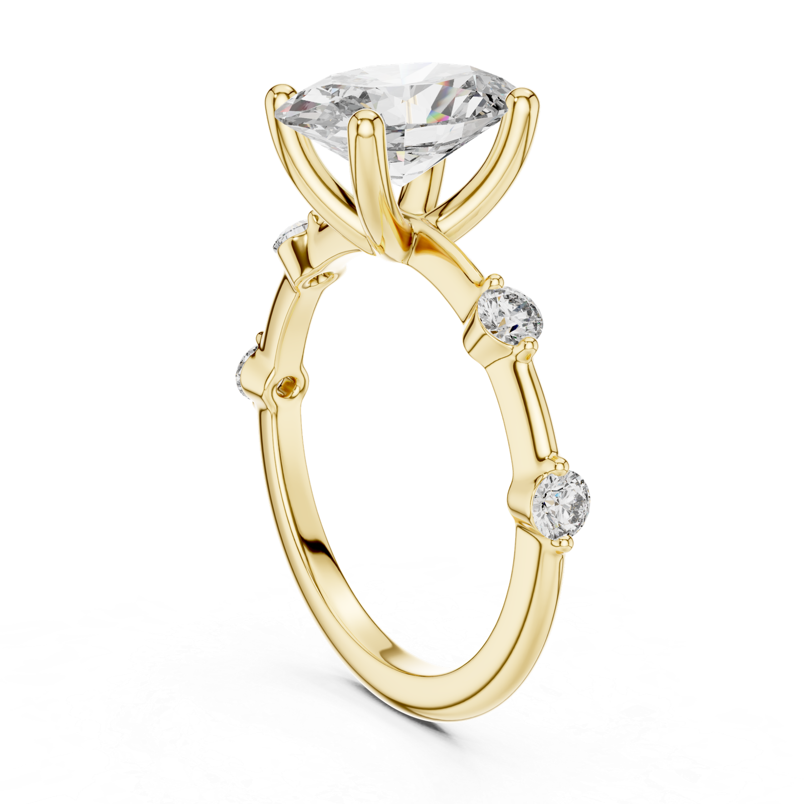 Oval Solitaire Accent Ring
