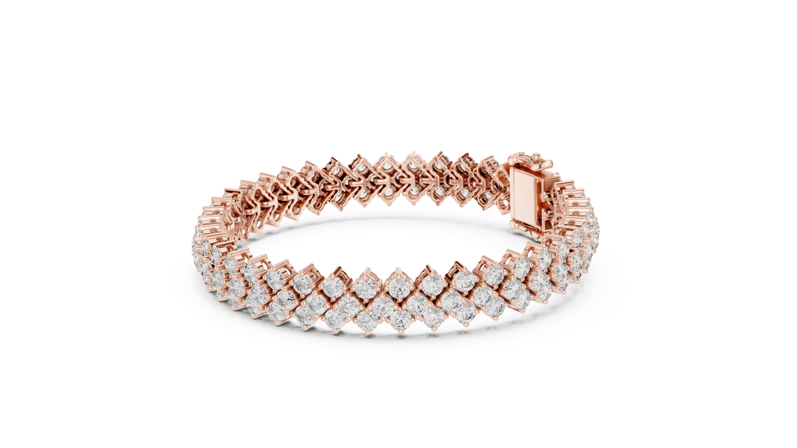 Luxe Cluster Round Diamond Tennis Bracelet
