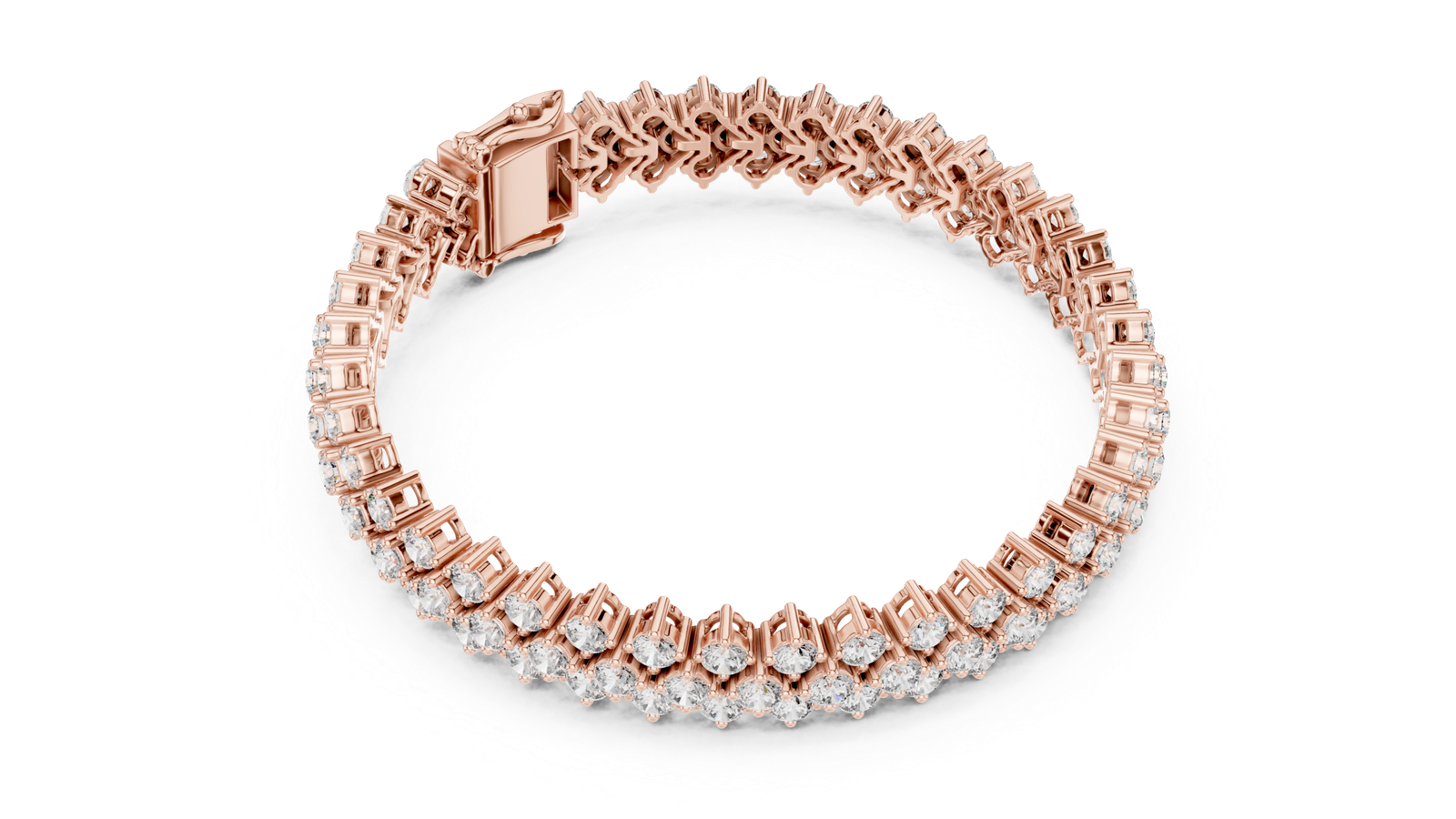 Luxe Cluster Round Diamond Tennis Bracelet