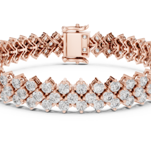 Luxe Cluster Round Diamond Tennis Bracelet