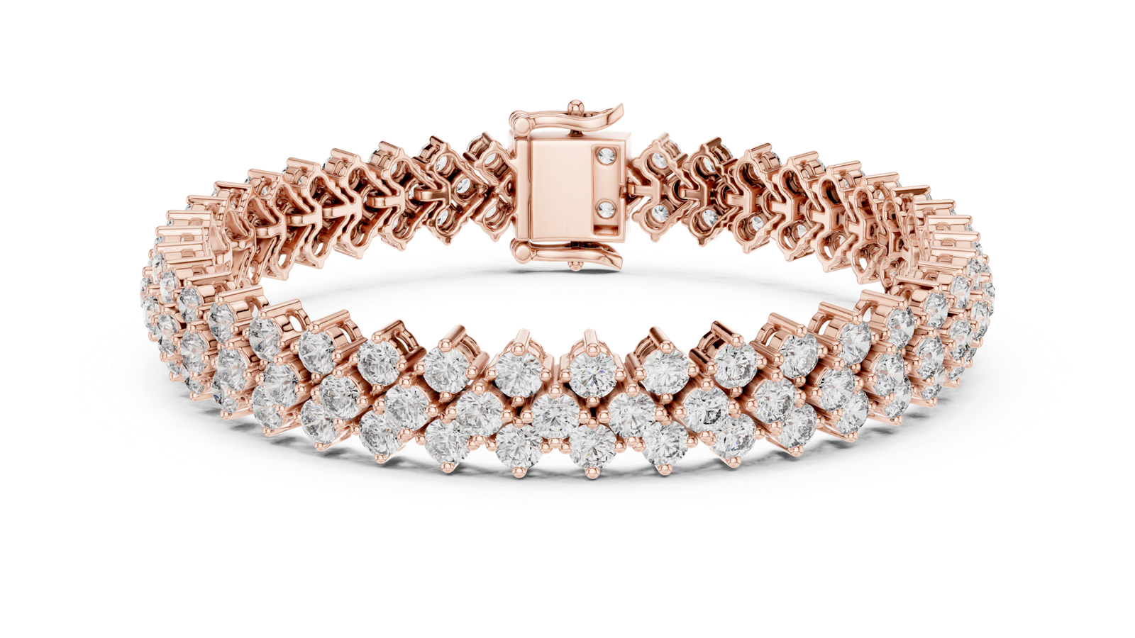 Luxe Cluster Round Diamond Tennis Bracelet