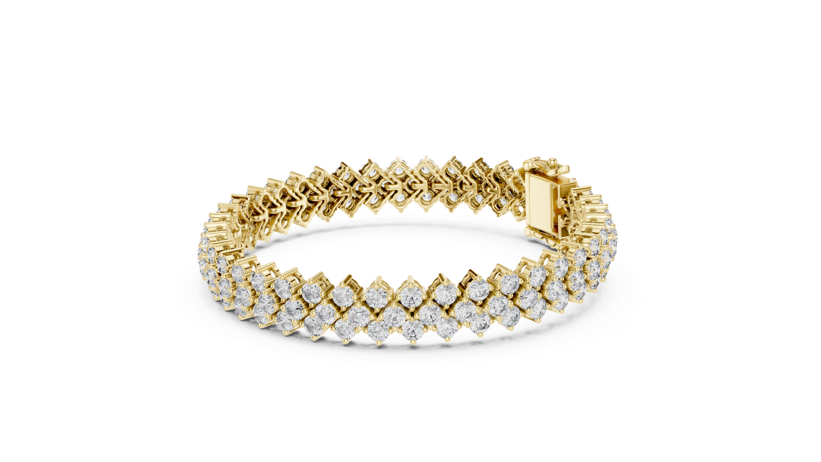 Luxe Cluster Round Diamond Tennis Bracelet