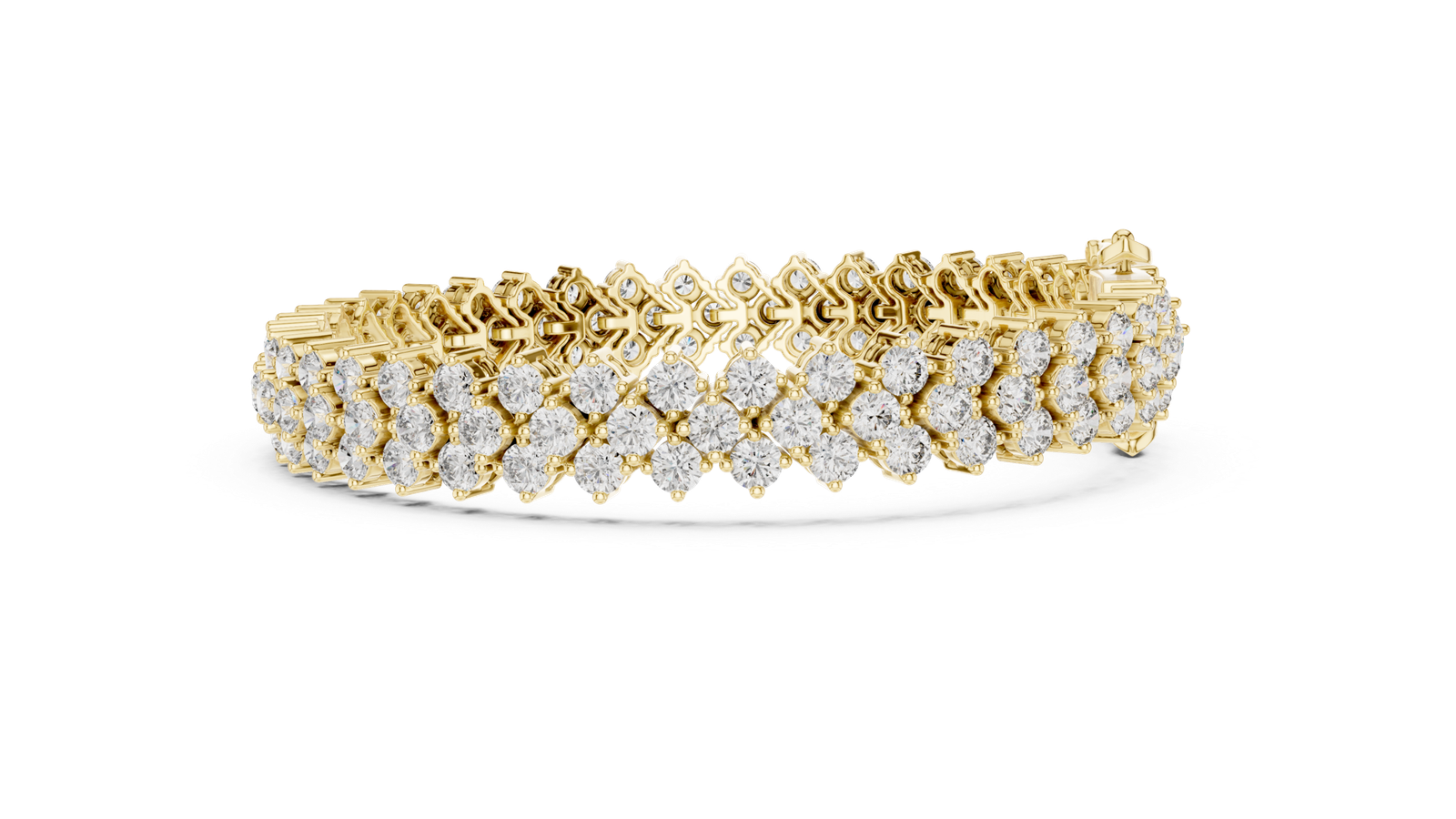 Luxe Cluster Round Diamond Tennis Bracelet