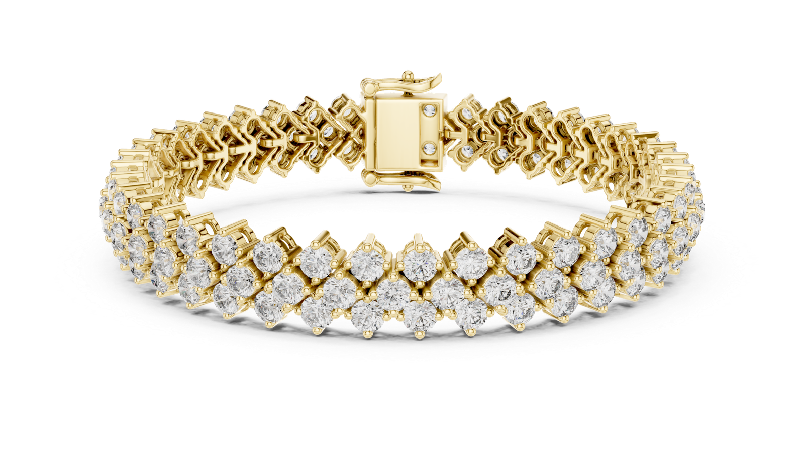 Luxe Cluster Round Diamond Tennis Bracelet