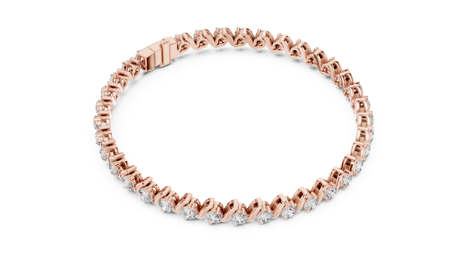 Signature Round Diamond Link Bracelet