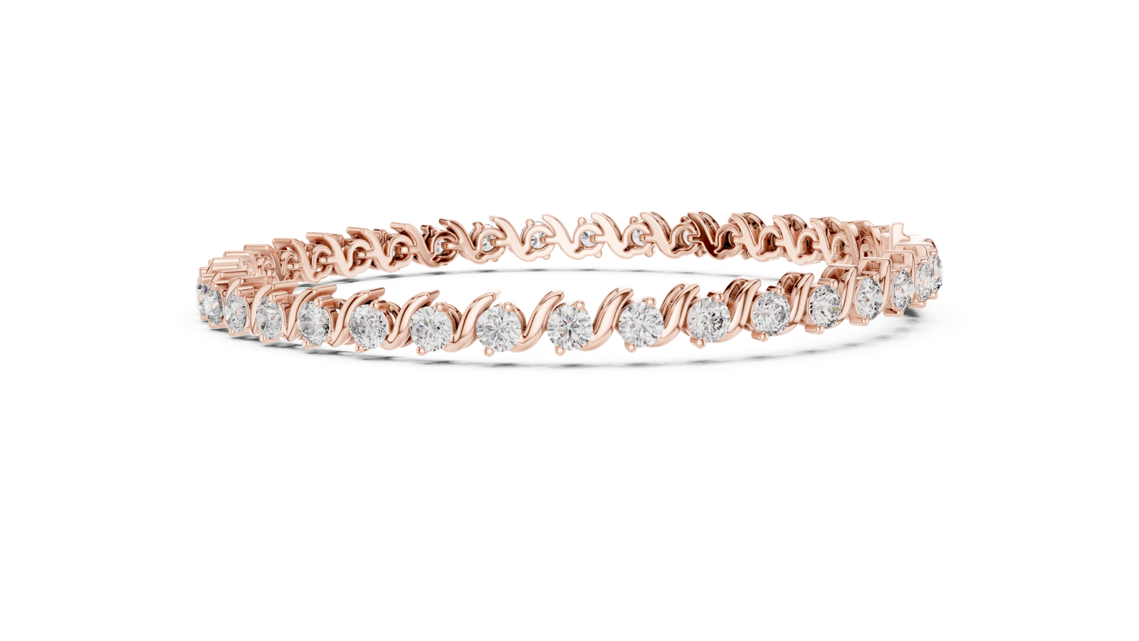 Signature Round Diamond Link Bracelet