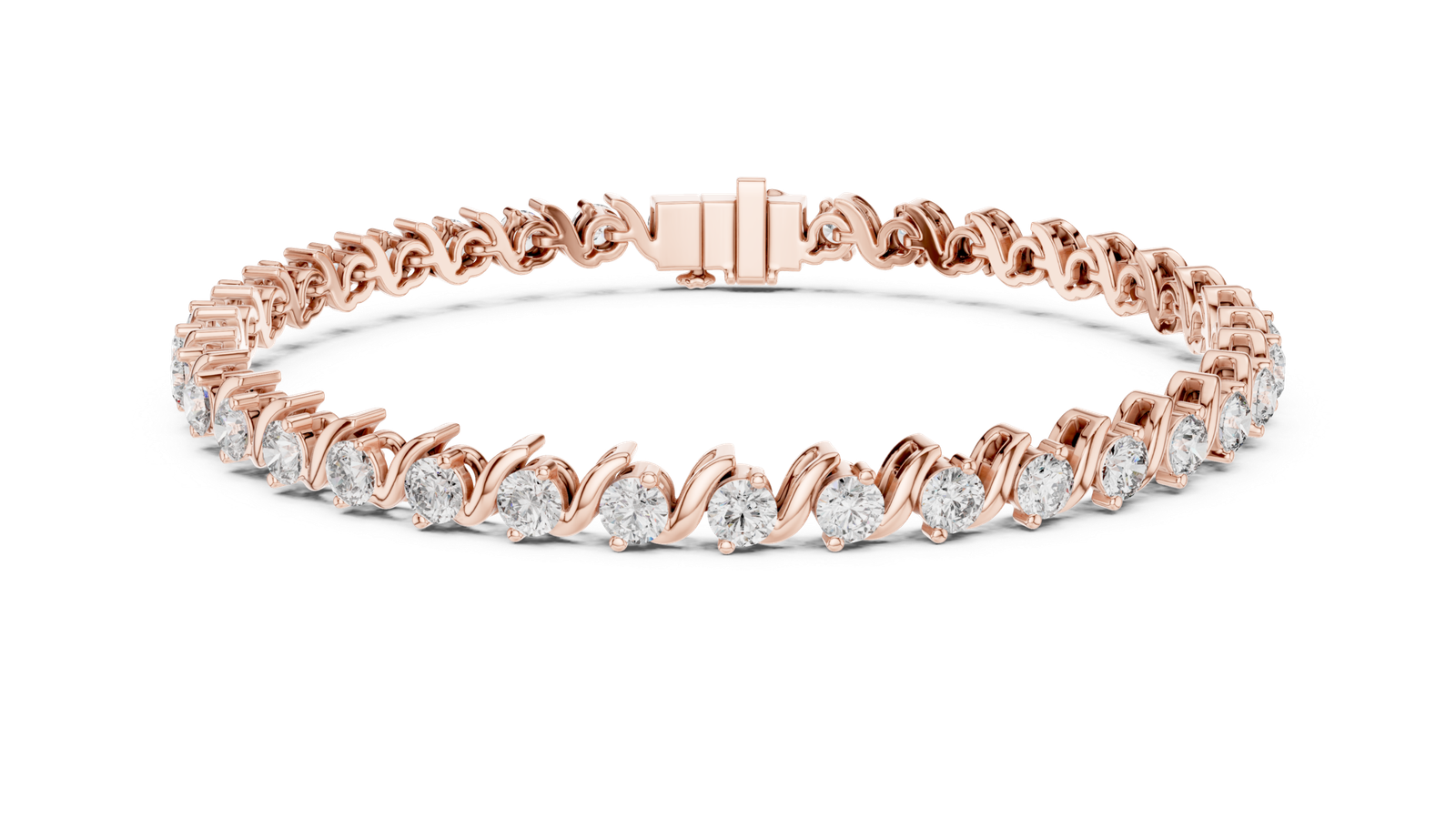 Signature Round Diamond Link Bracelet