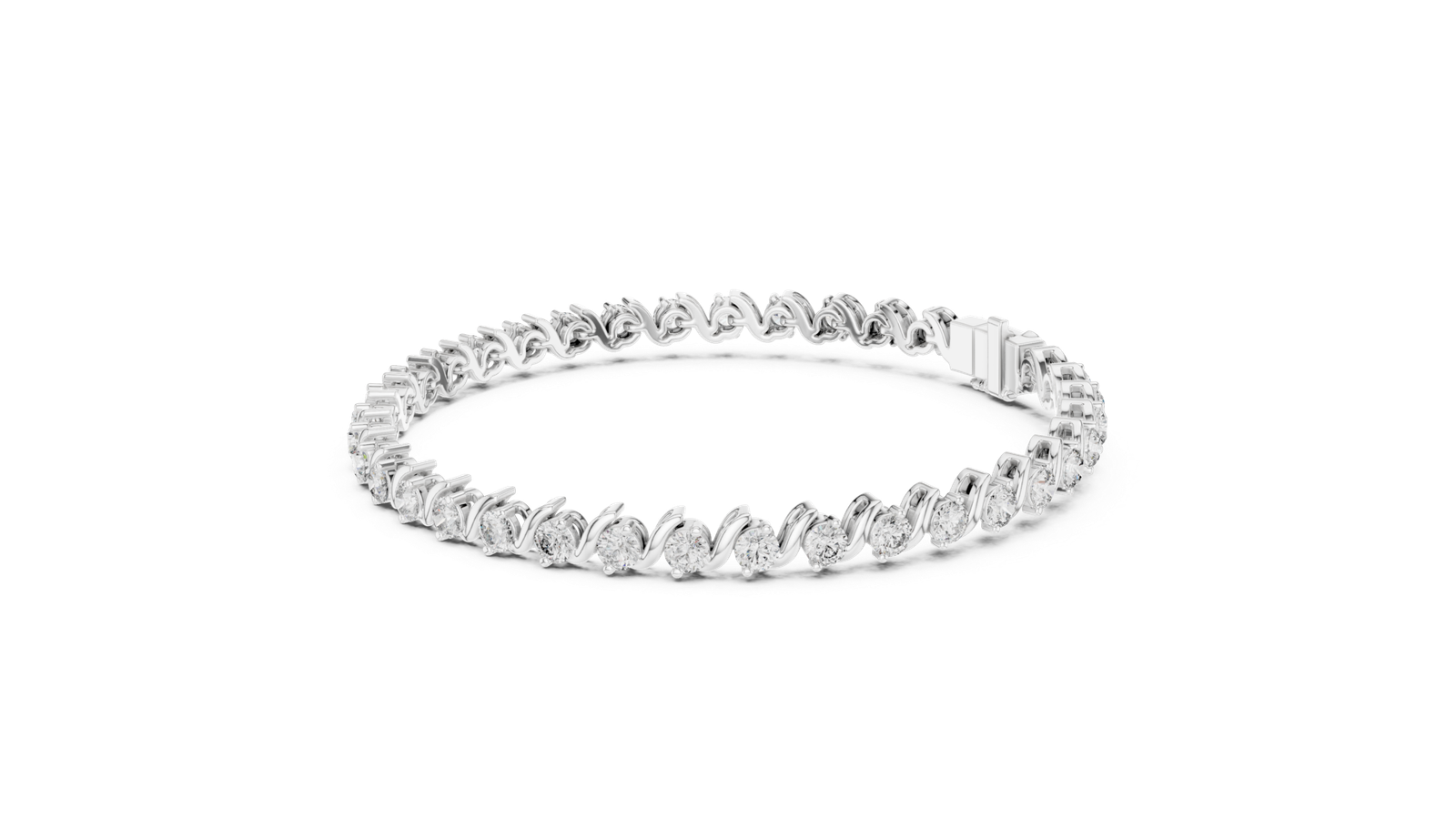 Signature Round Diamond Link Bracelet