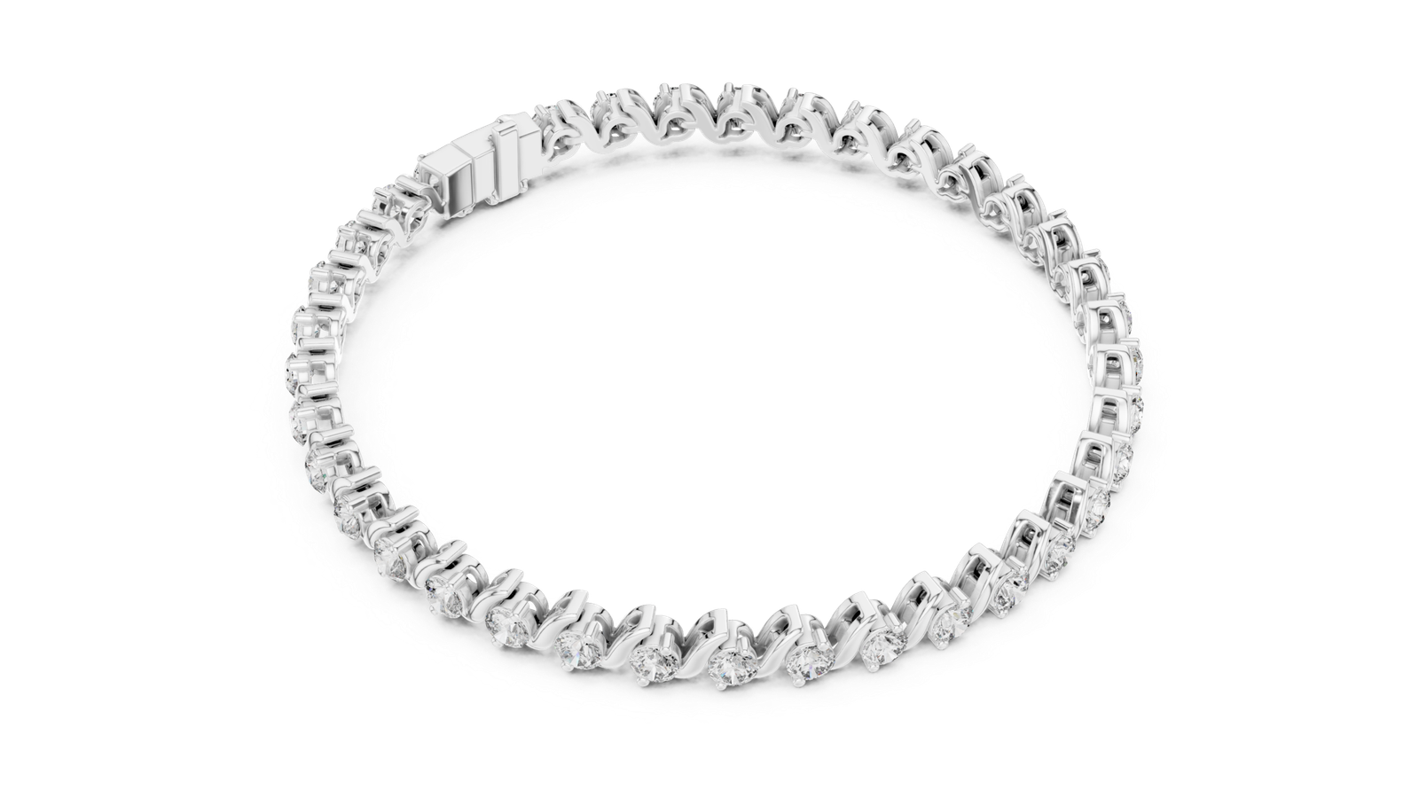 Signature Round Diamond Link Bracelet