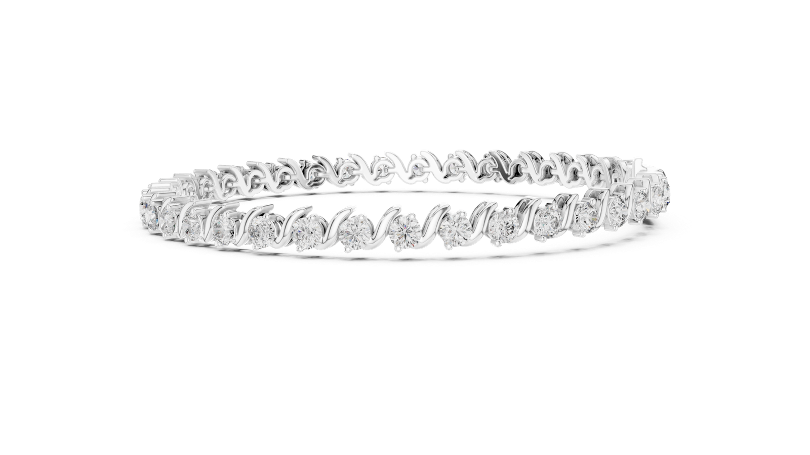 Signature Round Diamond Link Bracelet