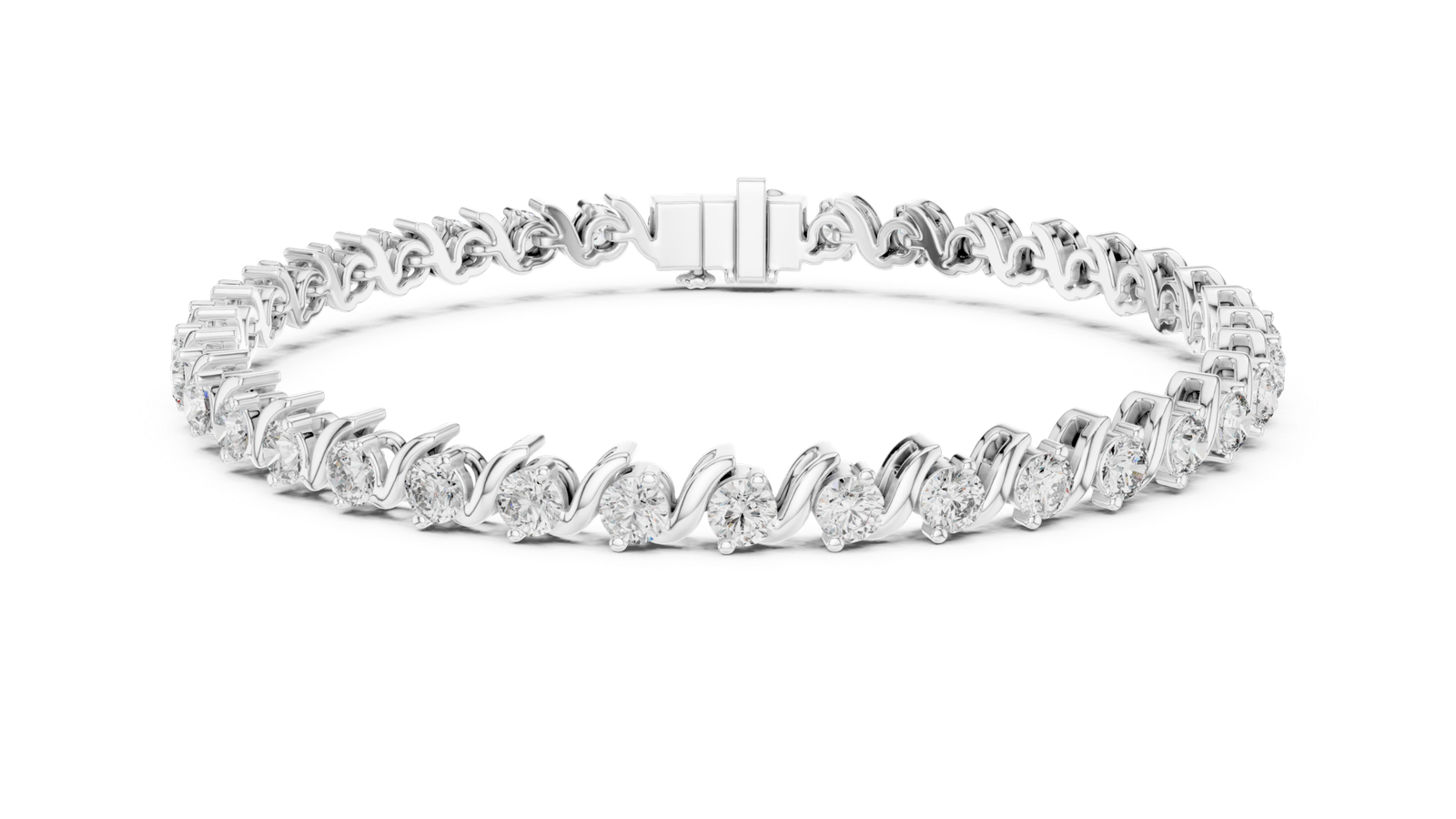 Signature Round Diamond Link Bracelet