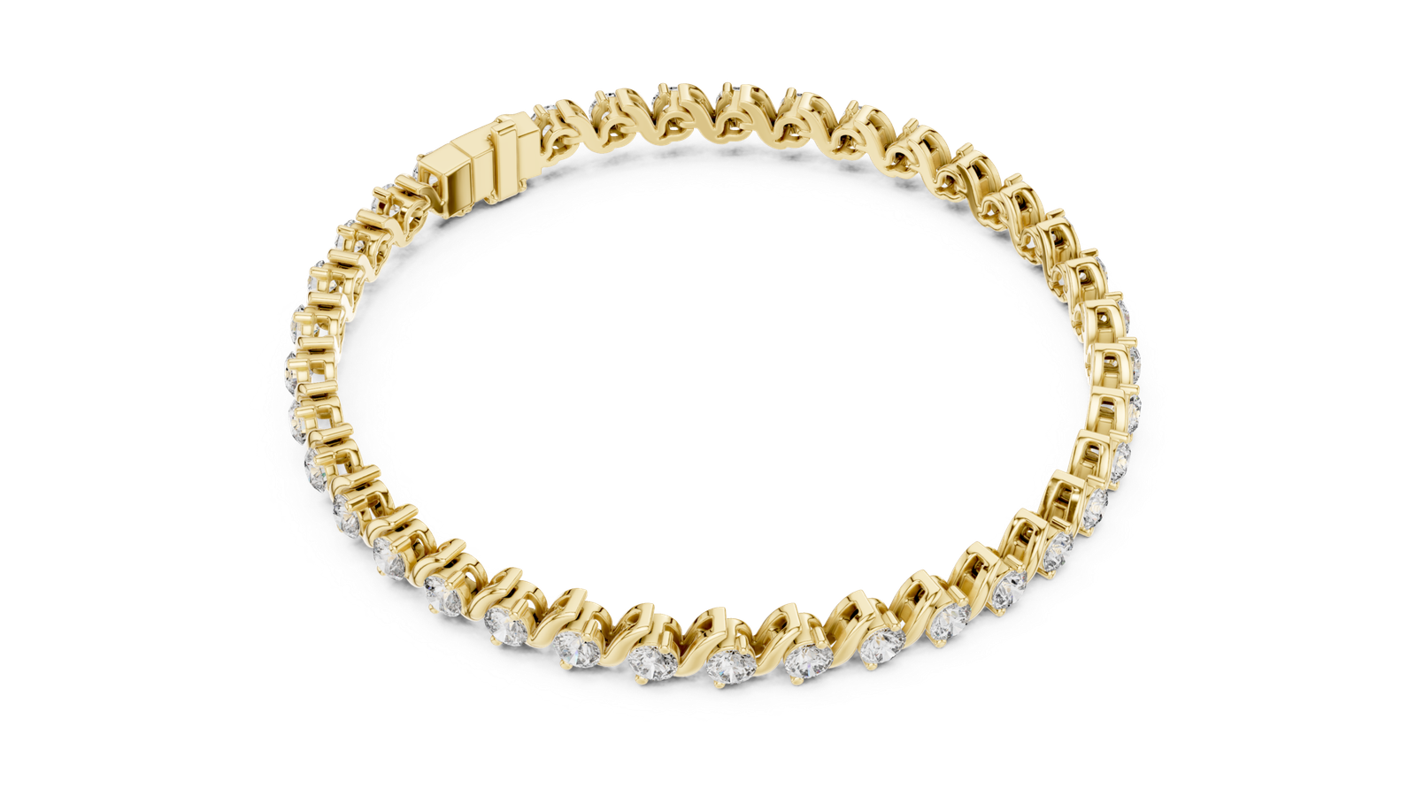 Signature Round Diamond Link Bracelet