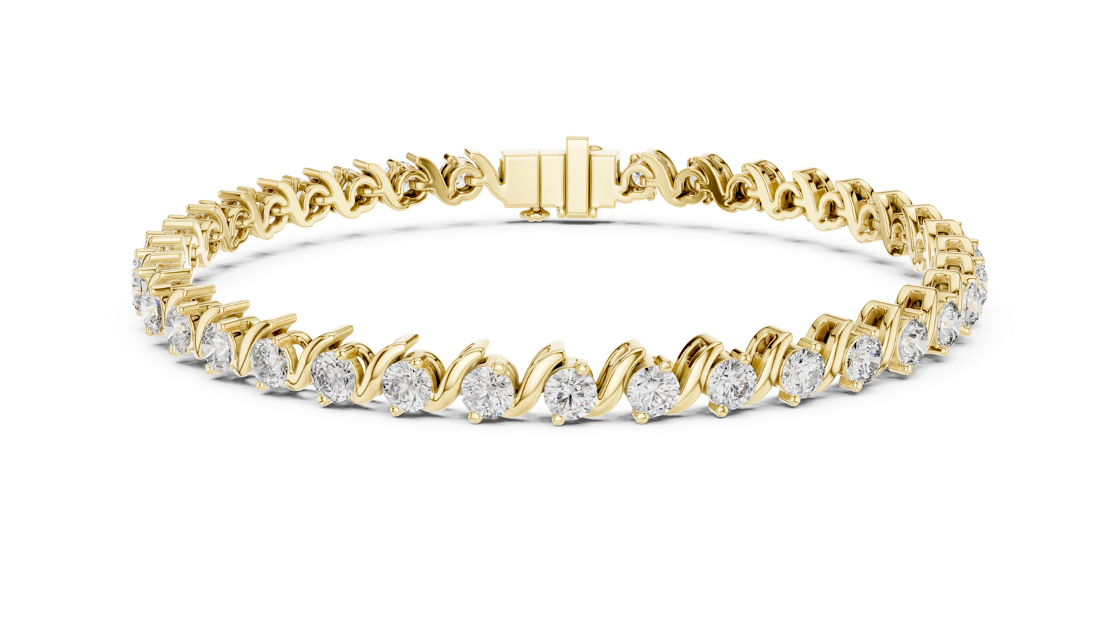 Signature Round Diamond Link Bracelet