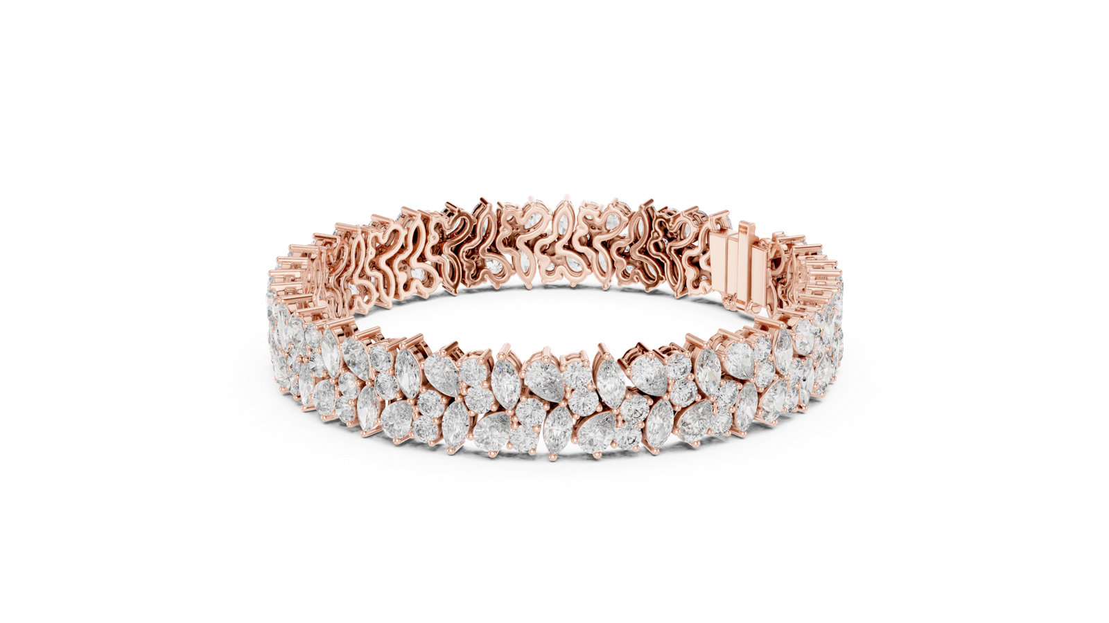 Imperial Pear Marquise Floral Diamond Bracelet