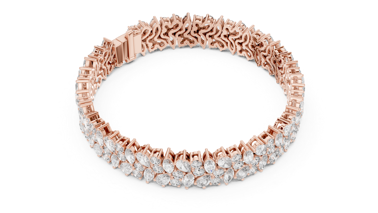 Imperial Pear Marquise Floral Diamond Bracelet