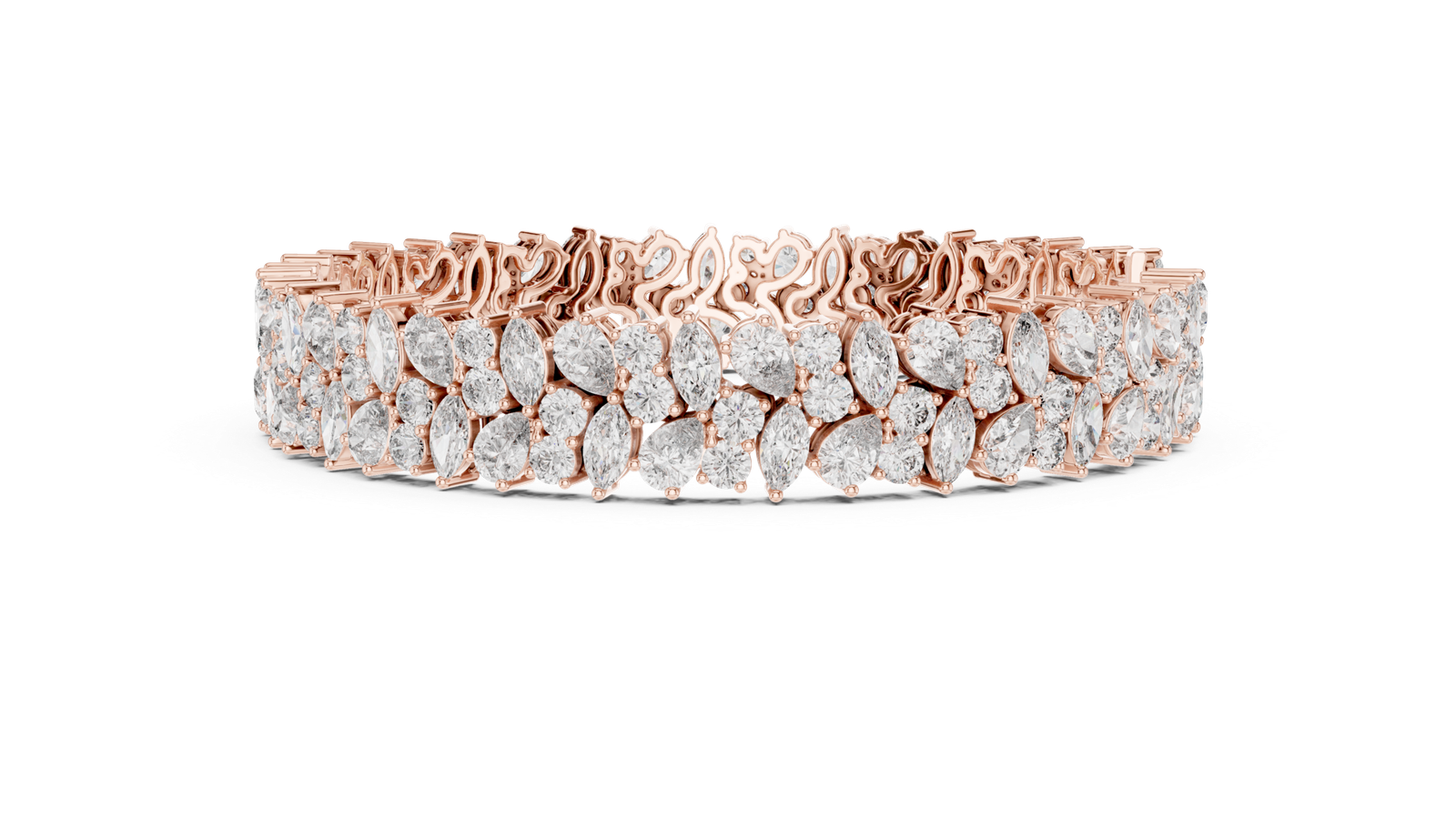 Imperial Pear Marquise Floral Diamond Bracelet