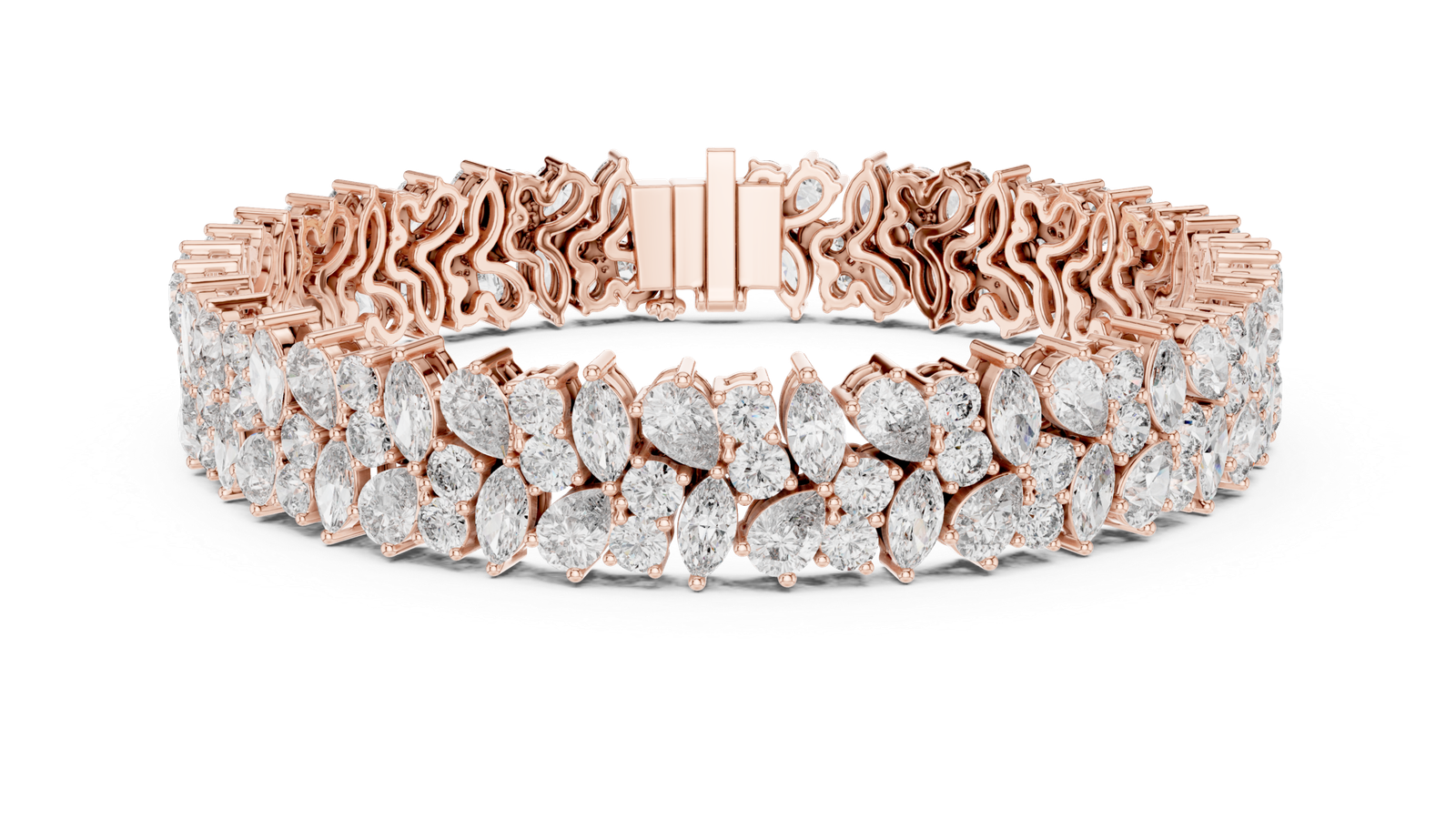 Imperial Pear Marquise Floral Diamond Bracelet
