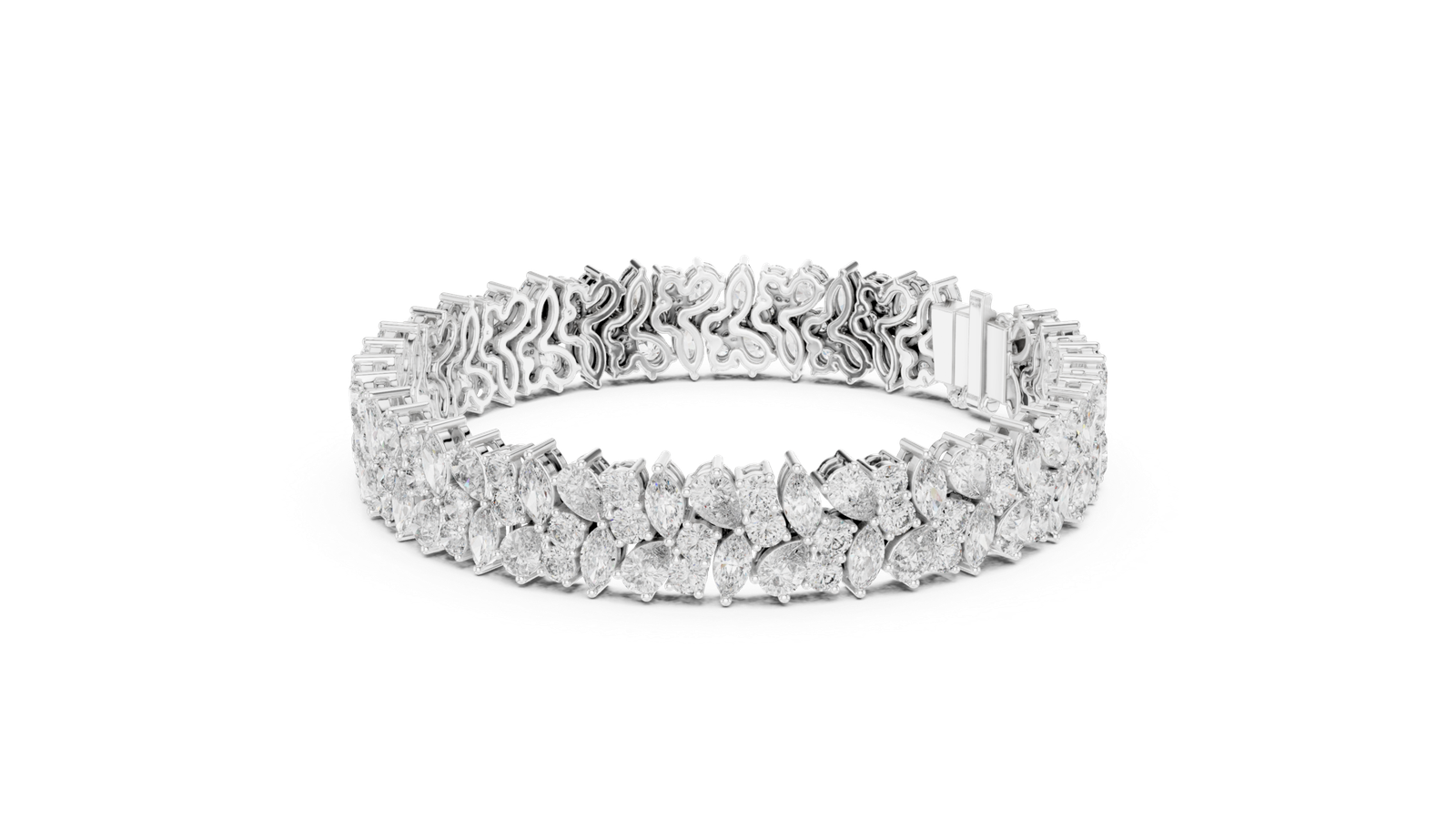 Imperial Pear Marquise Floral Diamond Bracelet