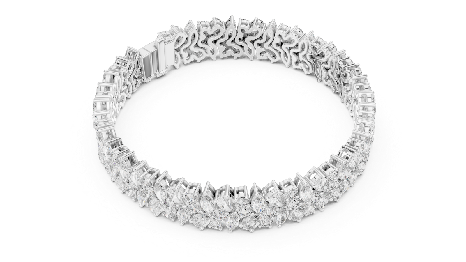 Imperial Pear Marquise Floral Diamond Bracelet