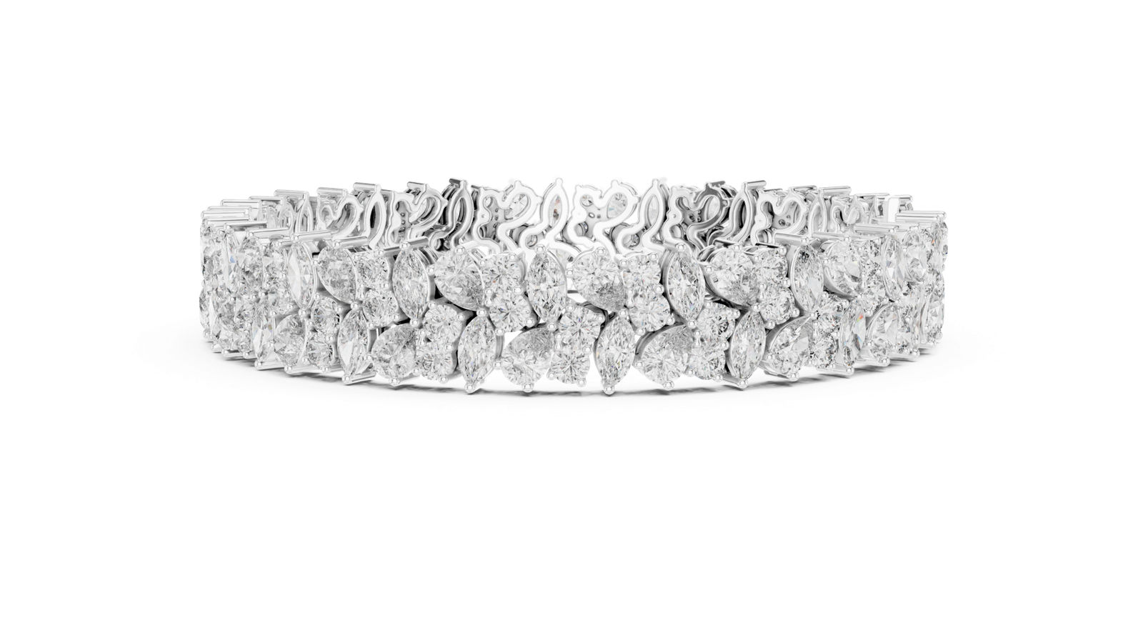 Imperial Pear Marquise Floral Diamond Bracelet