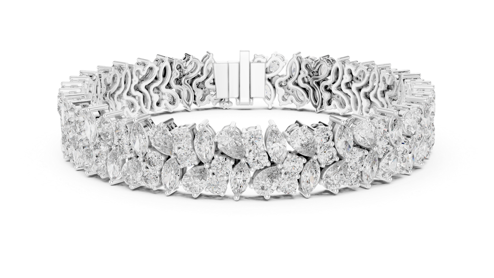 Imperial Pear Marquise Floral Diamond Bracelet
