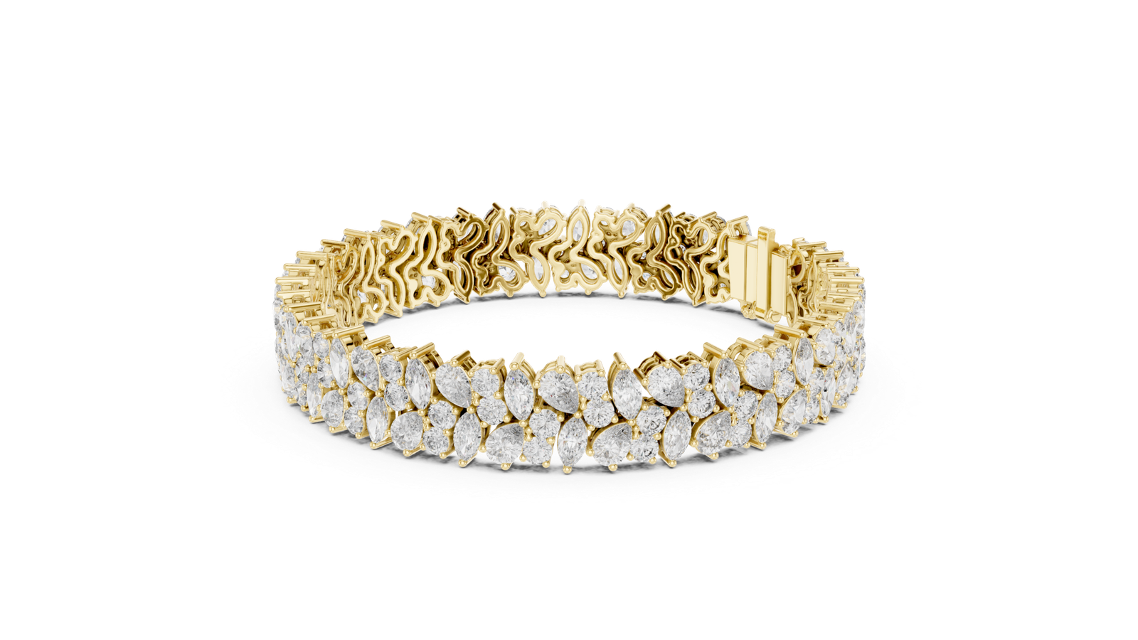 Imperial Pear Marquise Floral Diamond Bracelet