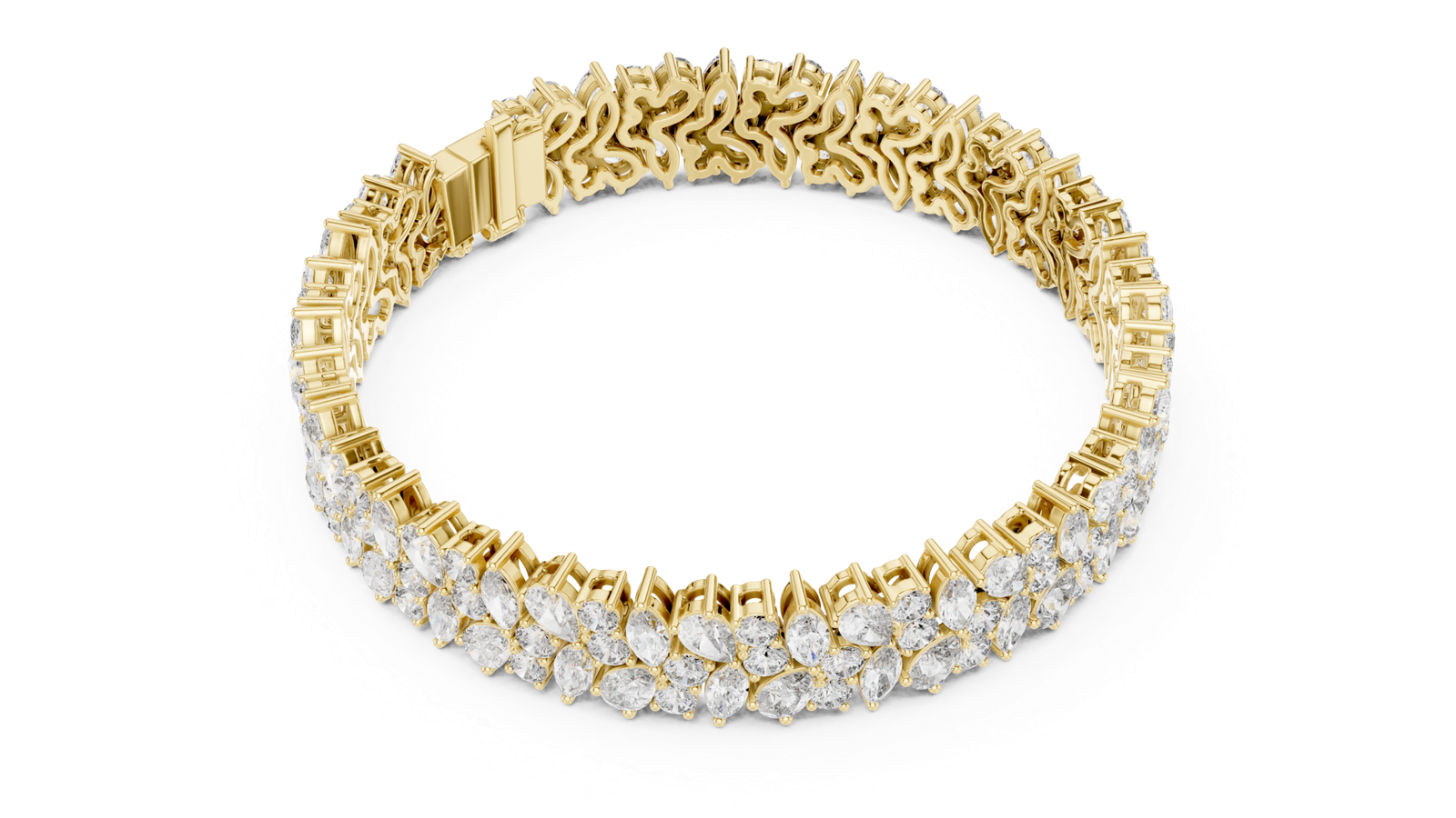 Imperial Pear Marquise Floral Diamond Bracelet