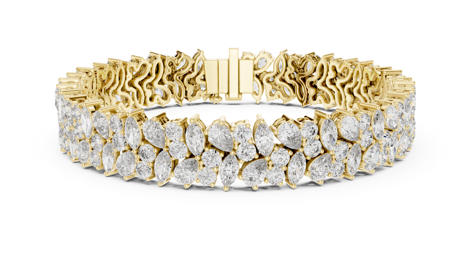 Imperial Pear Marquise Floral Diamond Bracelet