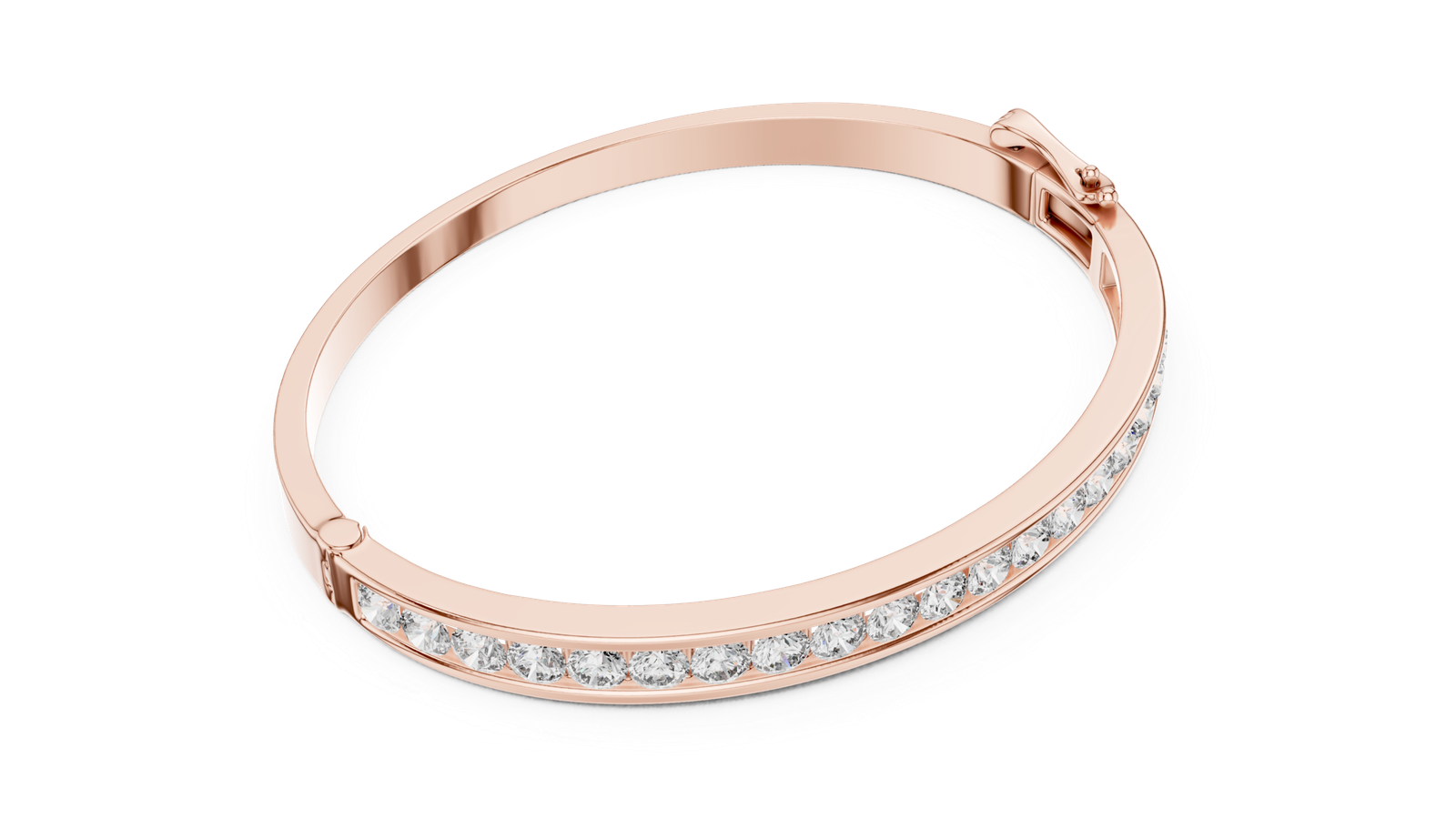 Infinity Channel Set Round Diamond Bangle Bracelet
