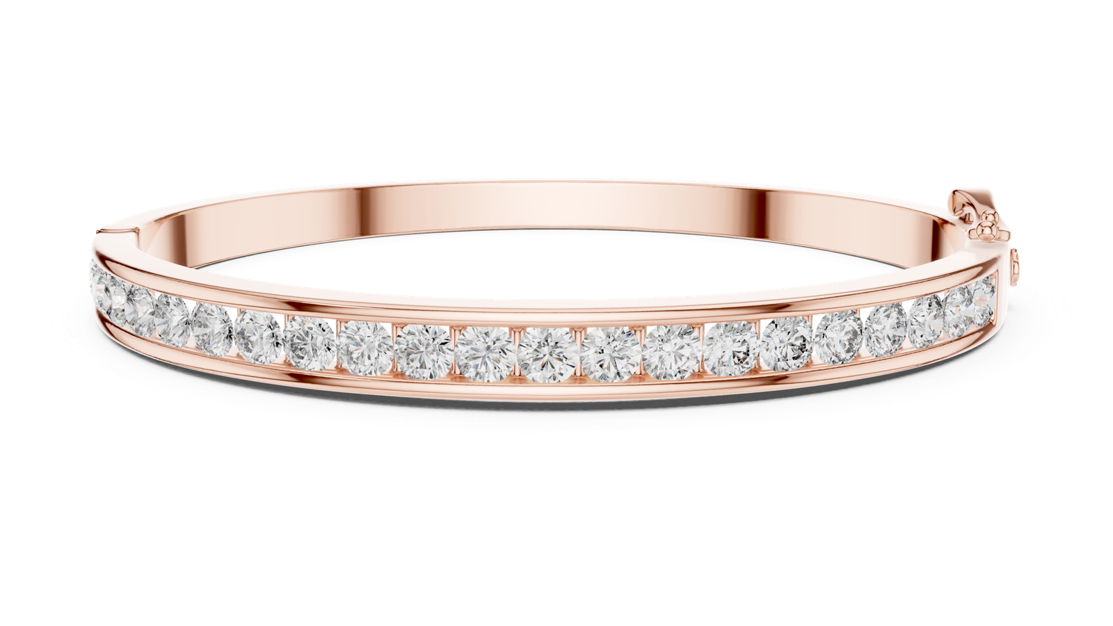 Infinity Channel Set Round Diamond Bangle Bracelet