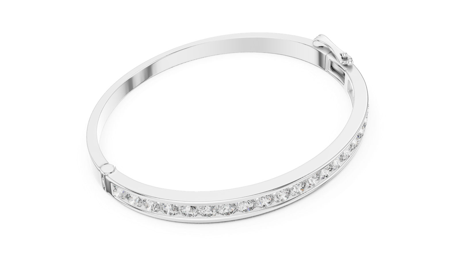 Infinity Channel Set Round Diamond Bangle Bracelet