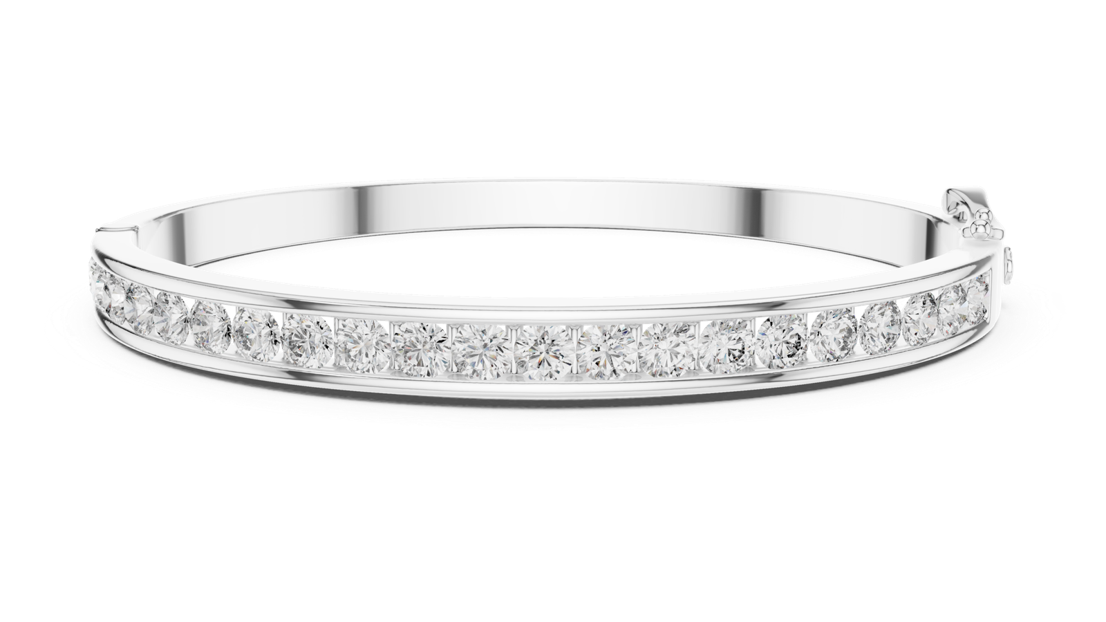 Infinity Channel Set Round Diamond Bangle Bracelet