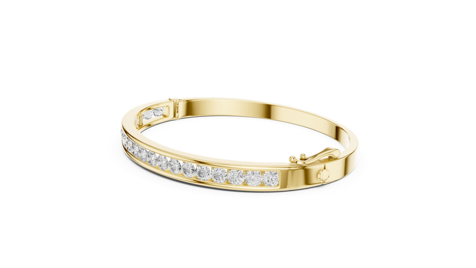 Infinity Channel Set Round Diamond Bangle Bracelet