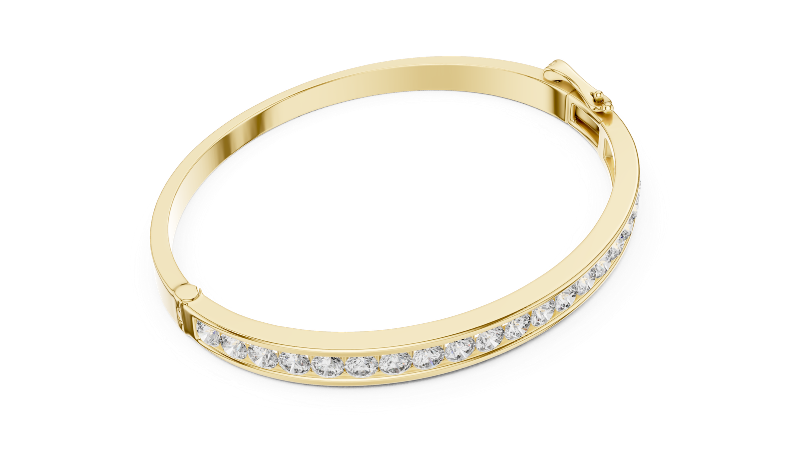 Infinity Channel Set Round Diamond Bangle Bracelet