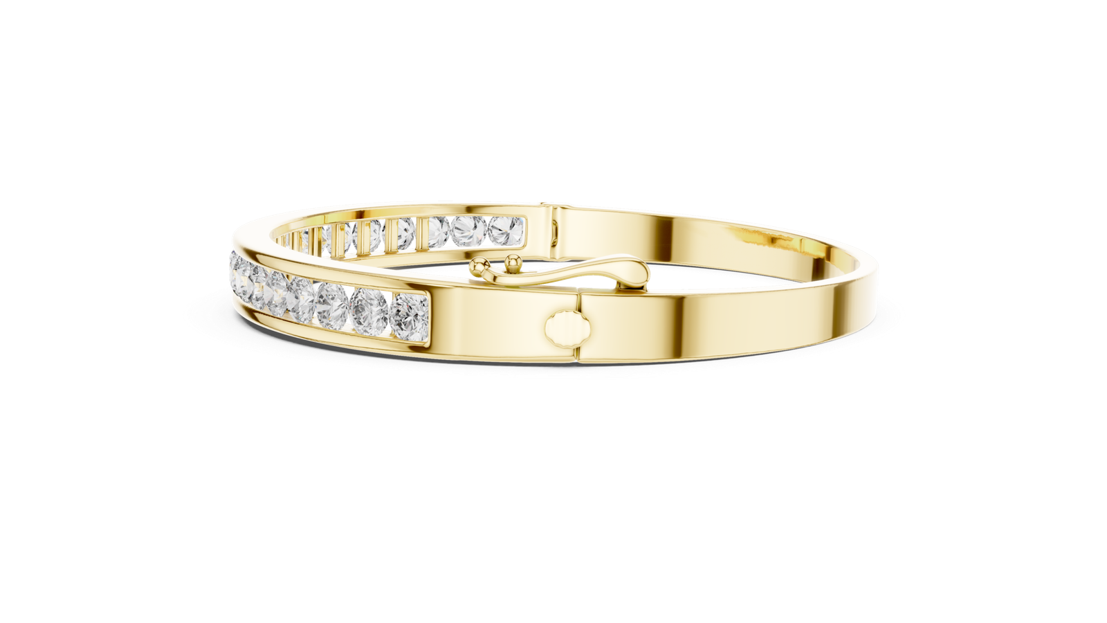 Infinity Channel Set Round Diamond Bangle Bracelet