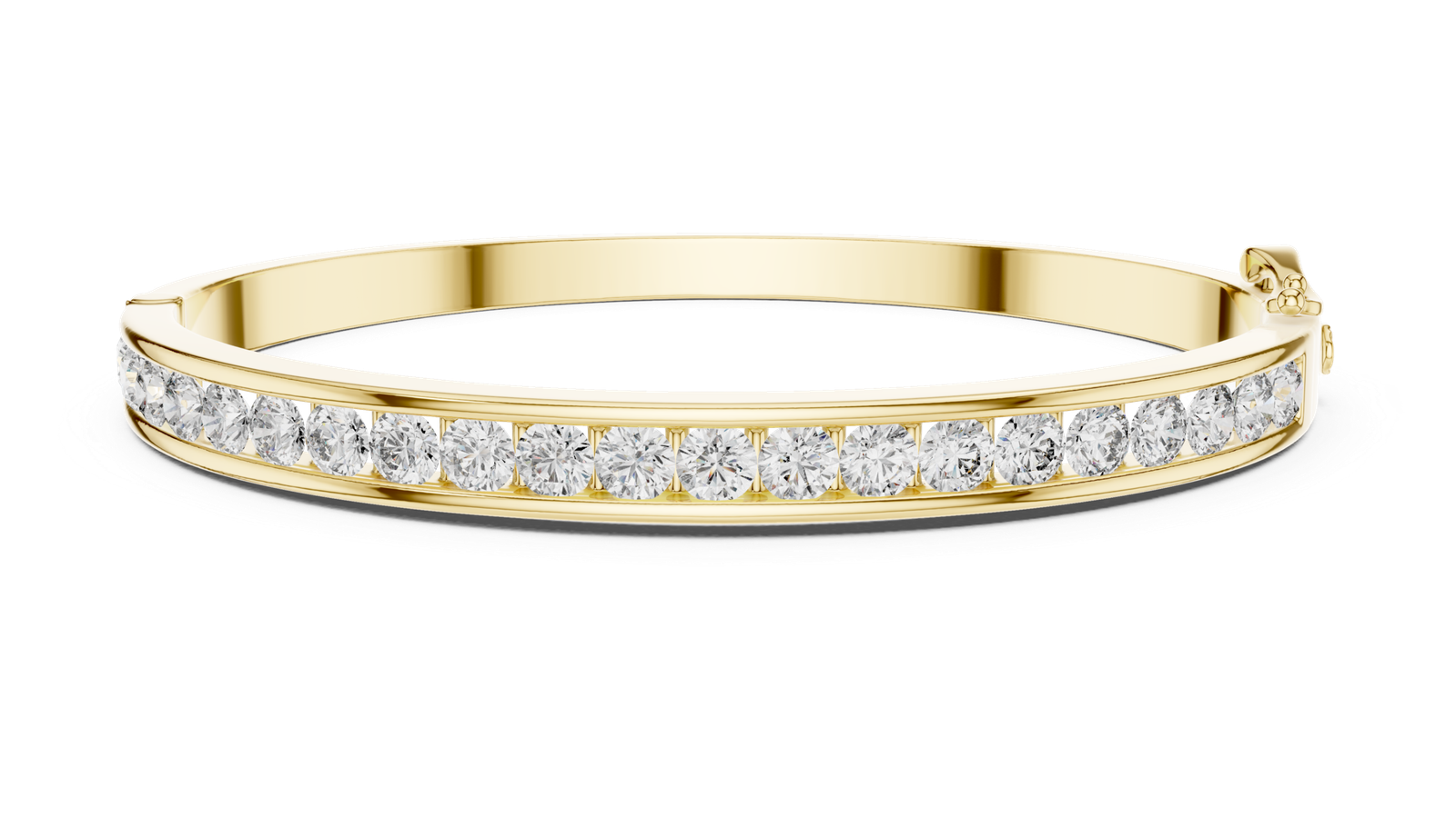 Infinity Channel Set Round Diamond Bangle Bracelet