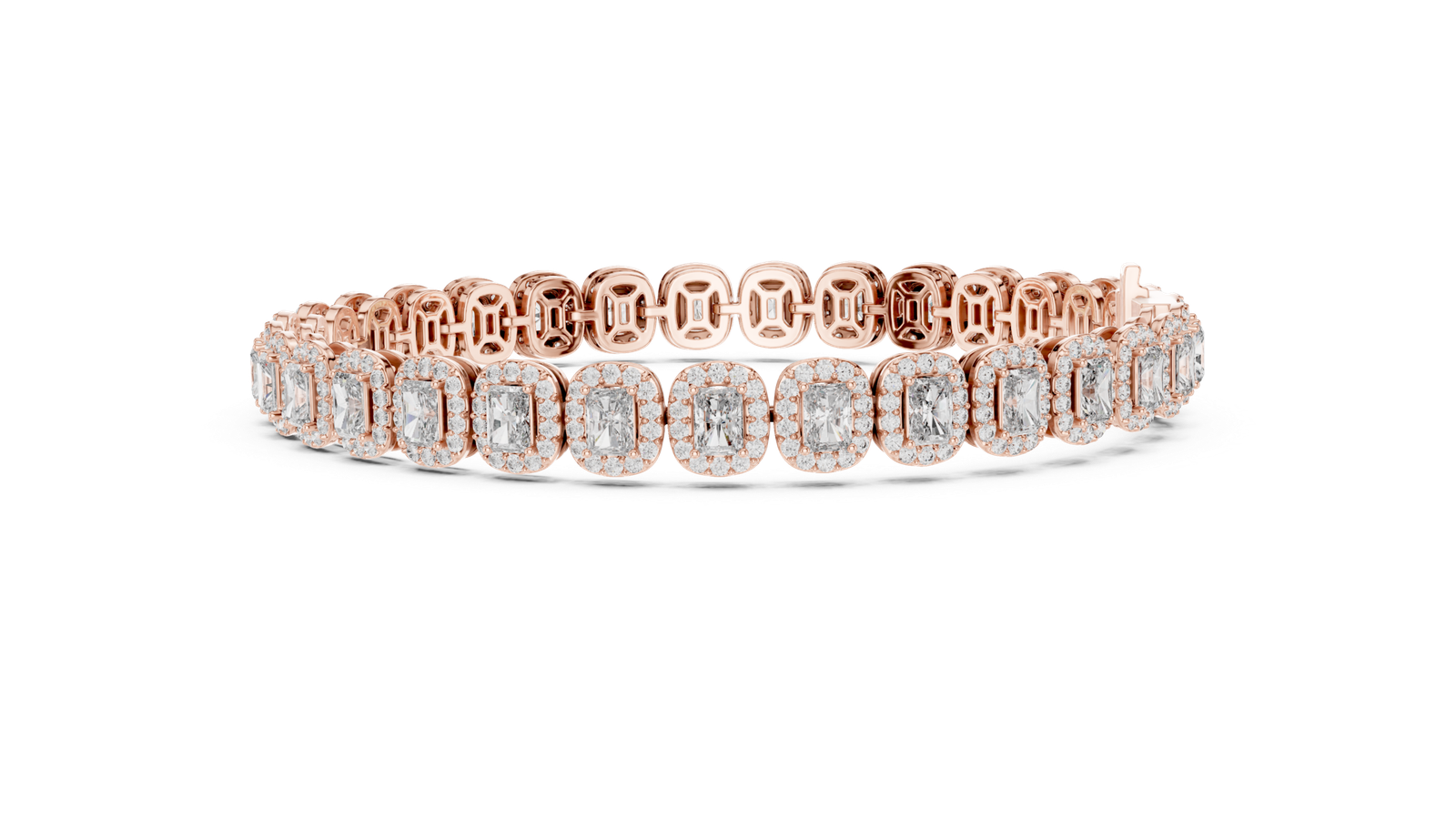 Majestic Radiant Halo Diamond Tennis Bracelet