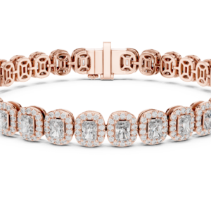 Majestic Radiant Halo Diamond Tennis Bracelet