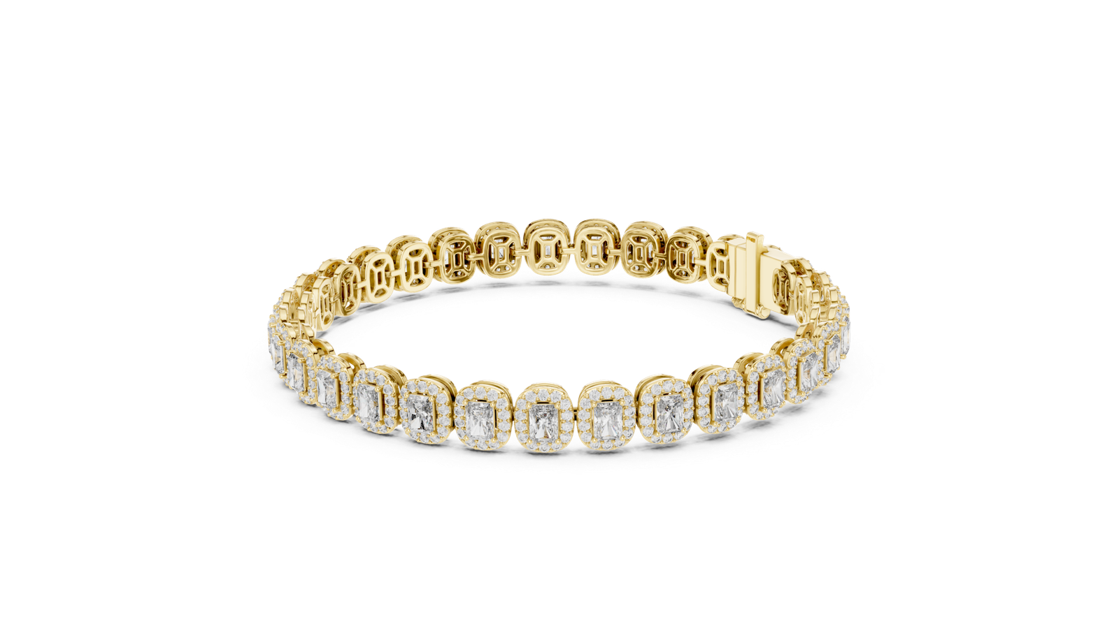 Majestic Radiant Halo Diamond Tennis Bracelet