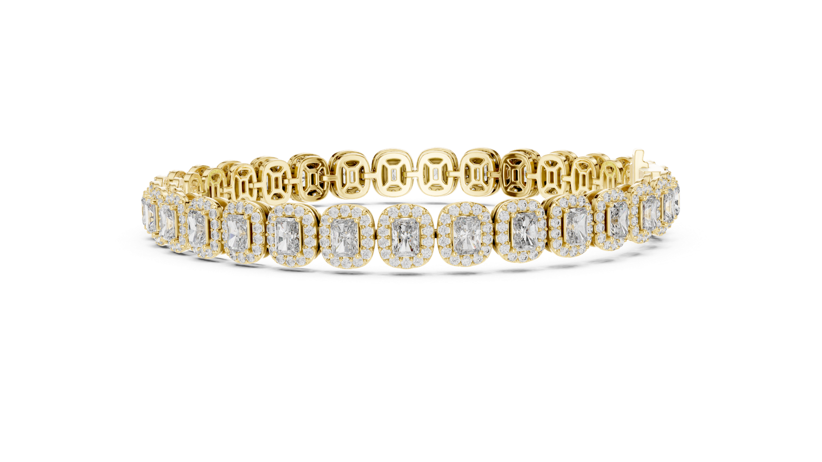 Majestic Radiant Halo Diamond Tennis Bracelet