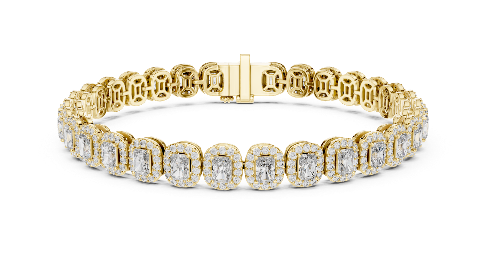 Majestic Radiant Halo Diamond Tennis Bracelet