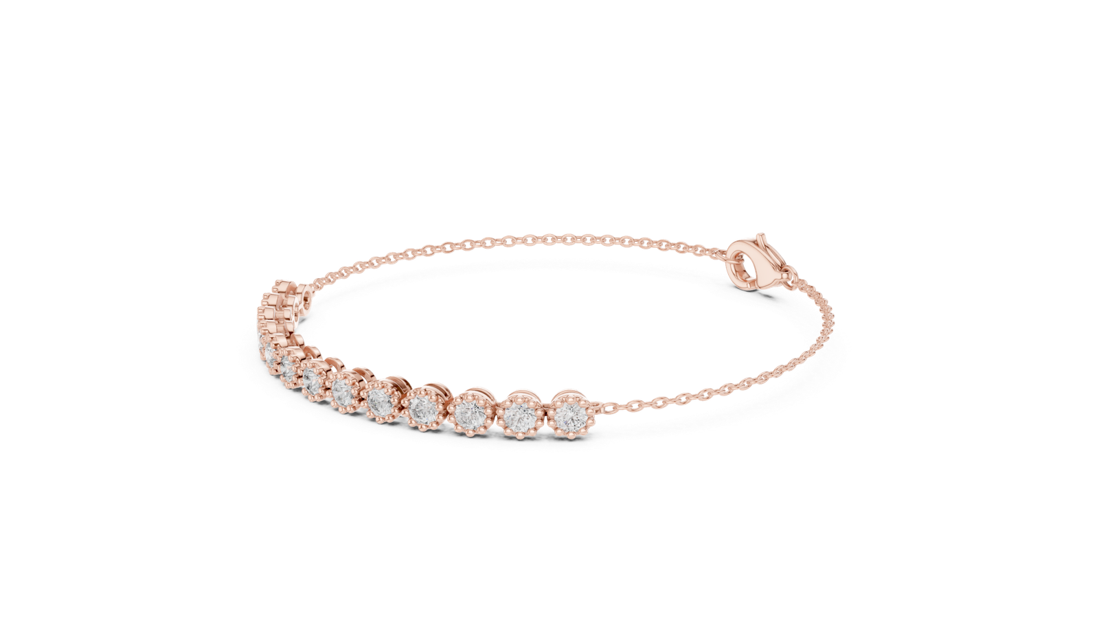 Véla Bezel Round Diamond Station Bracelet