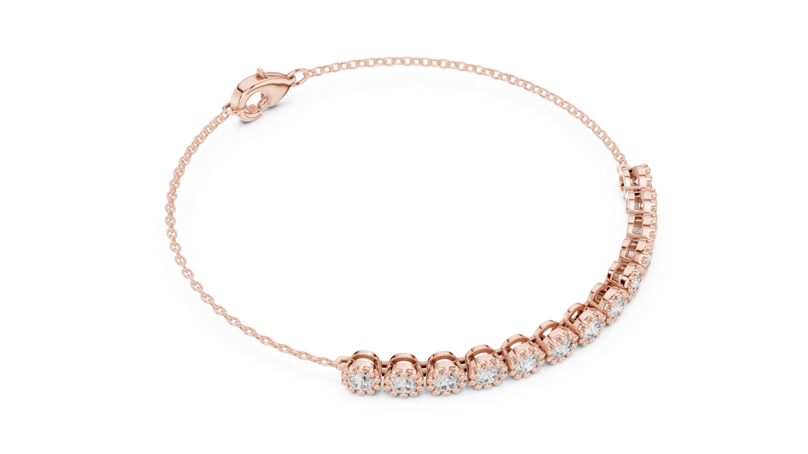 Véla Bezel Round Diamond Station Bracelet